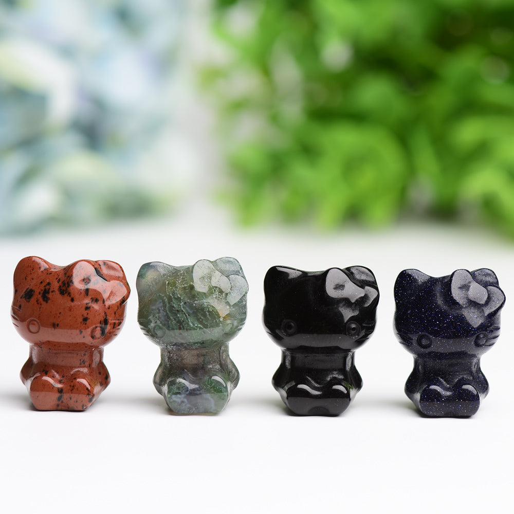 1.2 Inch Crystal Cat Carving Figurine for Healing