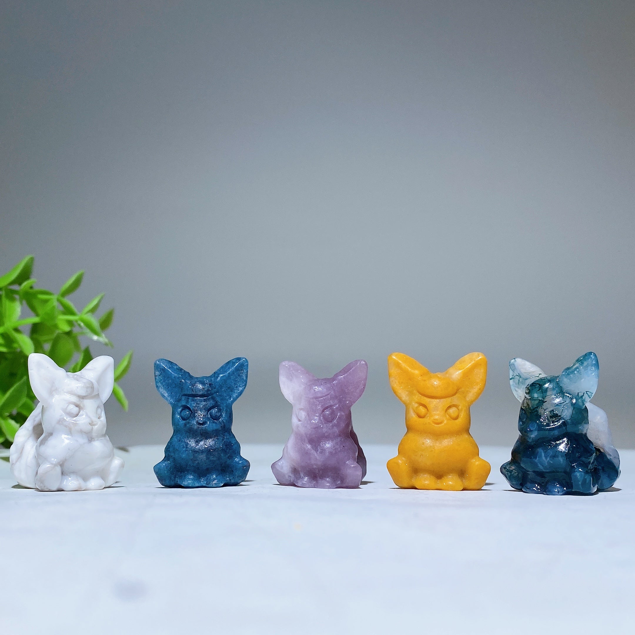 1.2 Inch Mini Crystal Eevee Carving Figurine Healing Energy