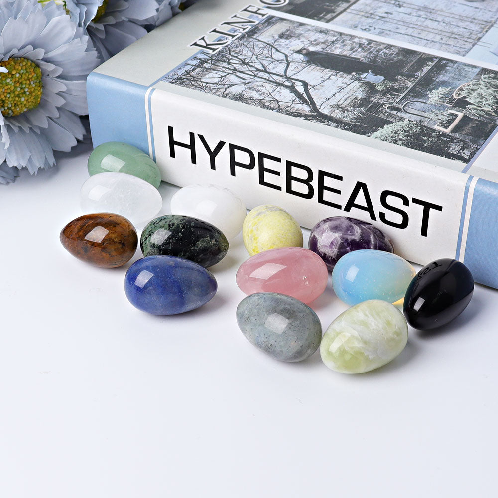 1.2 inch Mini Egg Crystal Palm Stone for Meditation