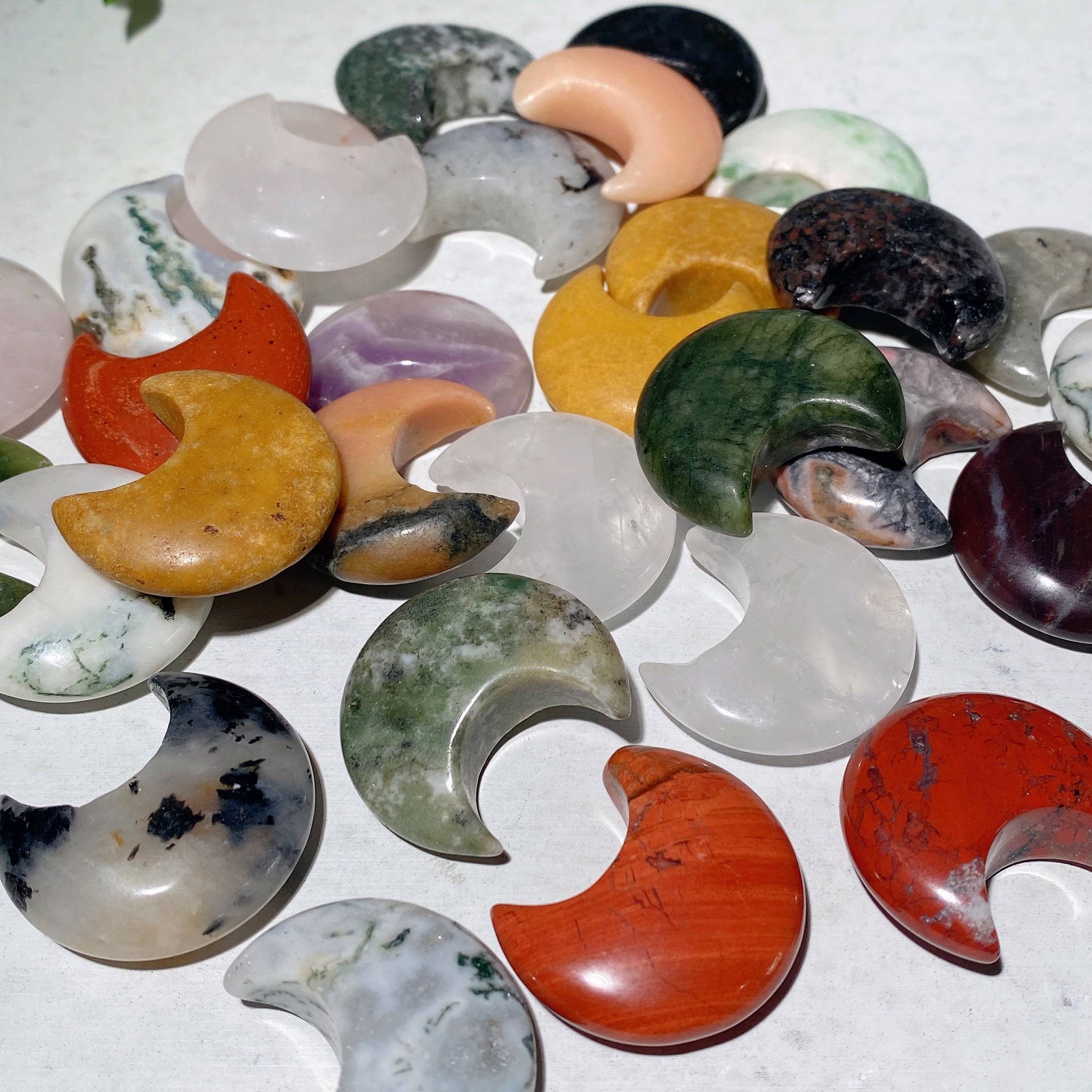 1.2-inch Mixed Crystal Moon Carvings | Healing Shapes