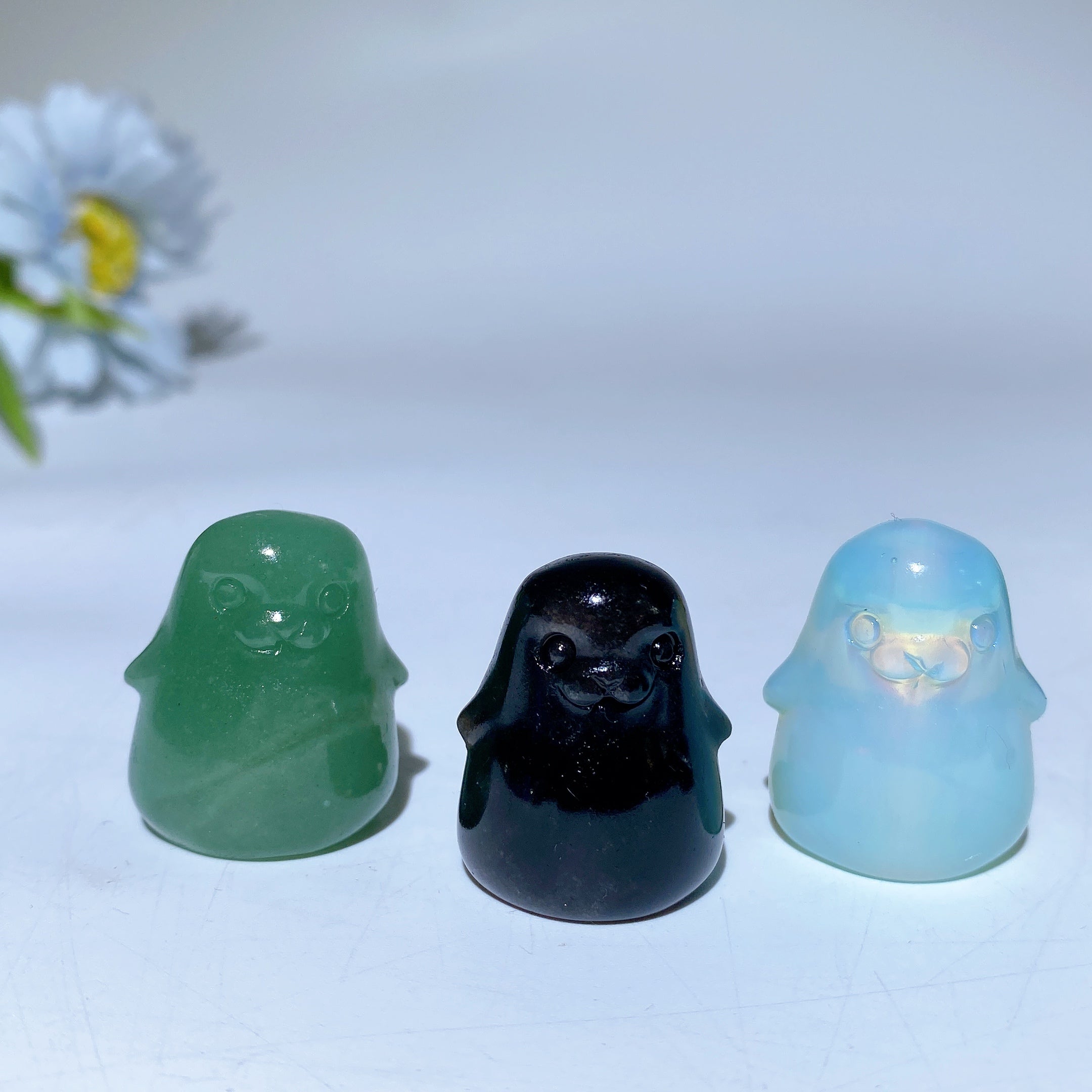 1.2 Inch Mixed Crystal Seal Figurine for Spiritual Healing