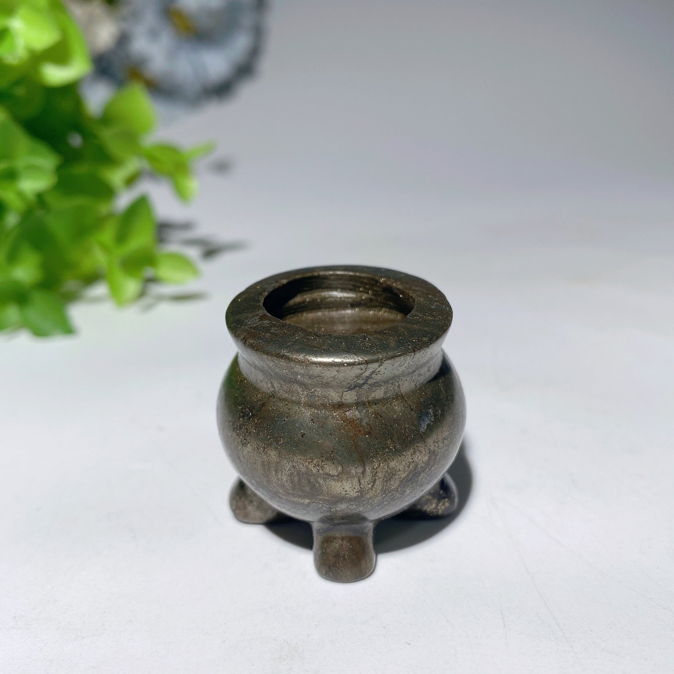 1.2 Inch Pyrite Black Obsidian Tripod Crystal Healing Shape