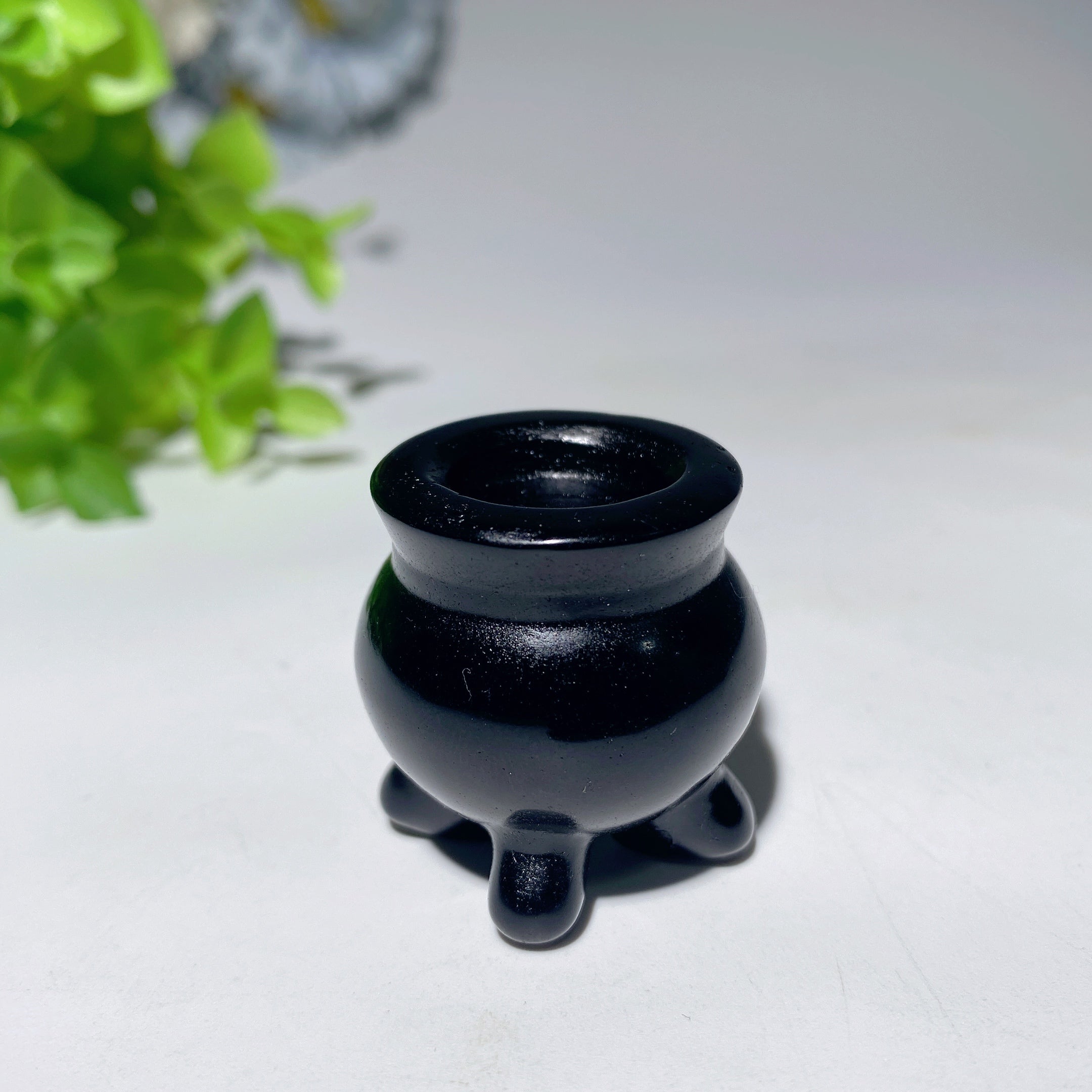 1.2 Inch Pyrite Black Obsidian Tripod Crystal Healing Shape
