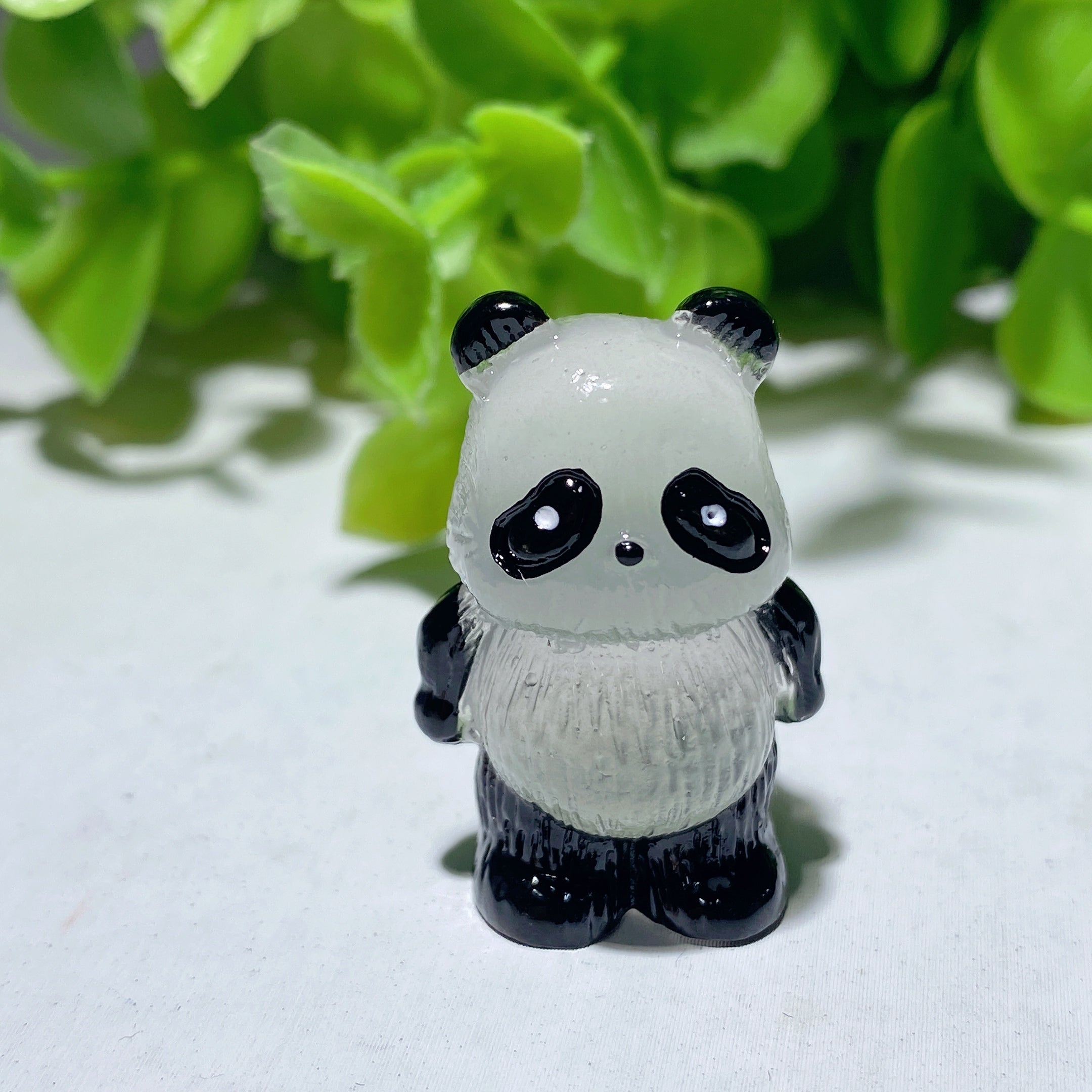 1.2 inch Resin Luminous Panda Healing Figurine Spiritual Animal