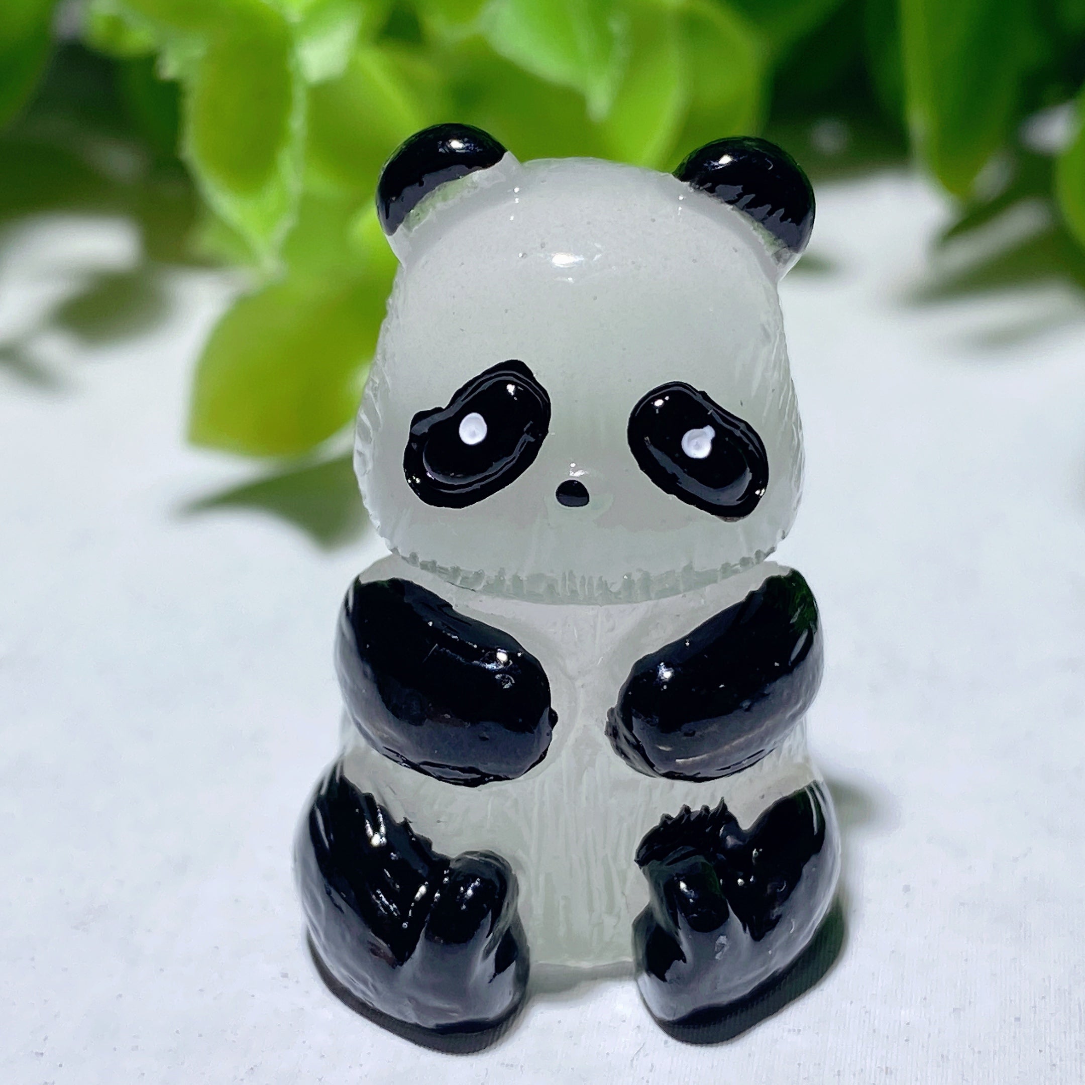 1.2 inch Resin Luminous Panda Healing Figurine Spiritual Animal