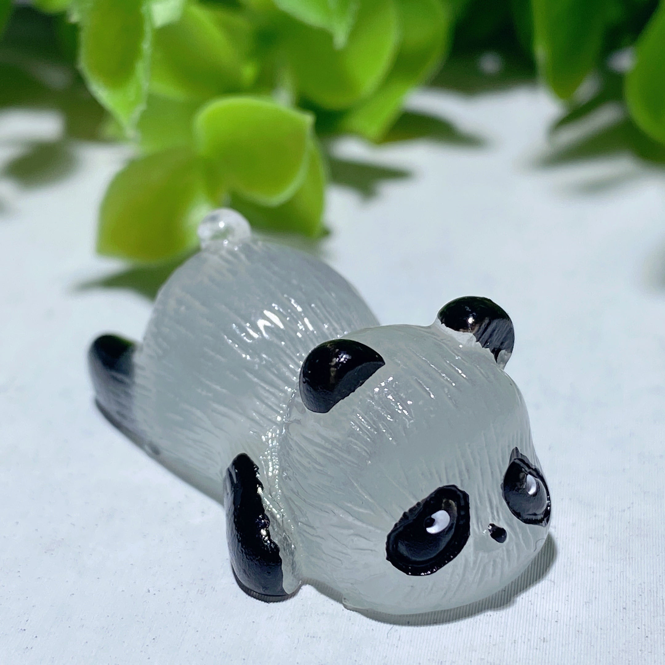 1.2 inch Resin Luminous Panda Healing Figurine Spiritual Animal