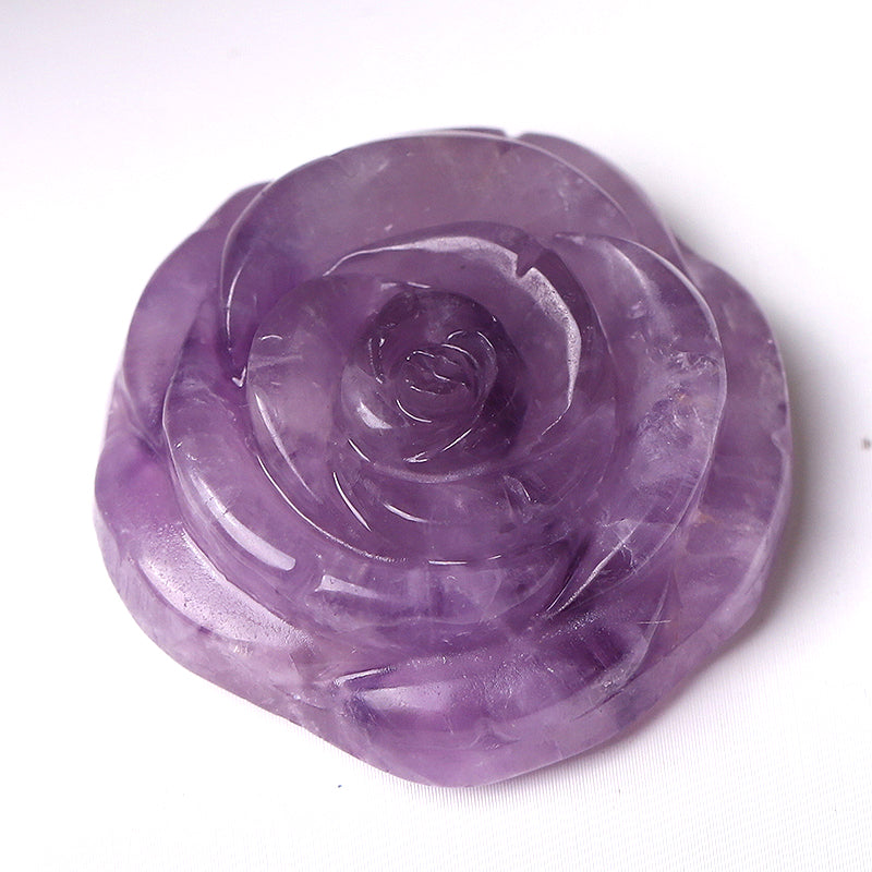 1.2 Inch Rose Flower Crystal Figurines Hand-Carved Stones