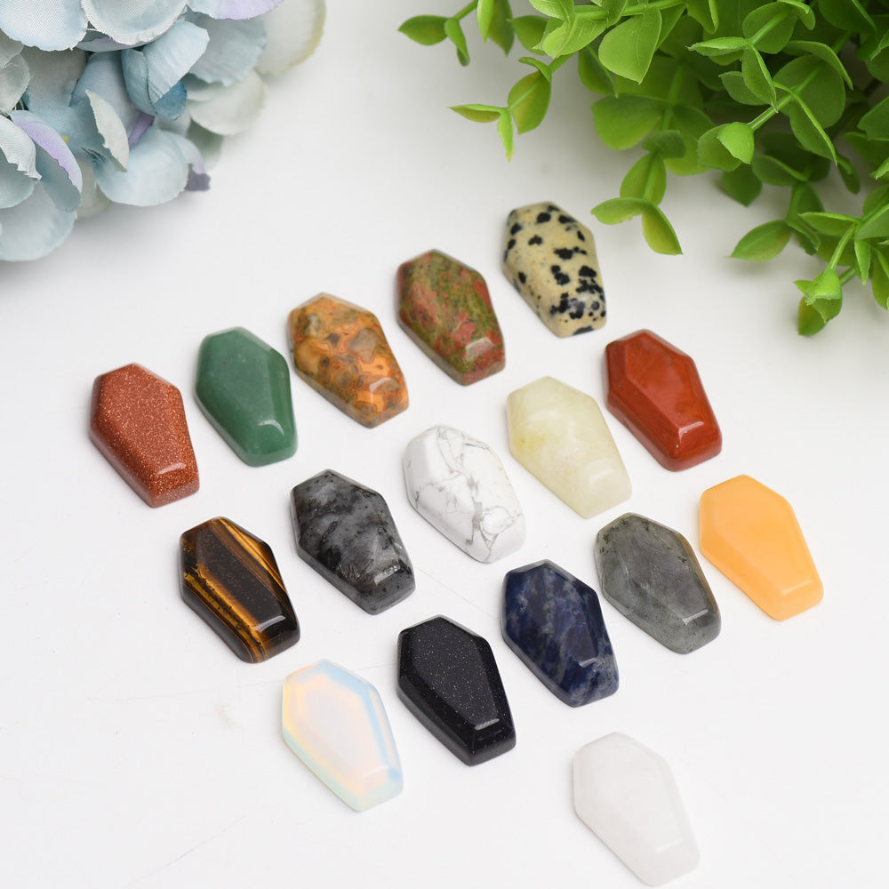 1.2" Mixed Crystal Coffin Carving for Healing and Energy