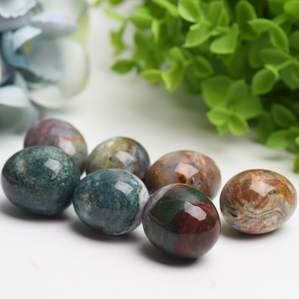 1.2" Ocean Jasper Crystal Egg for Spiritual Healing