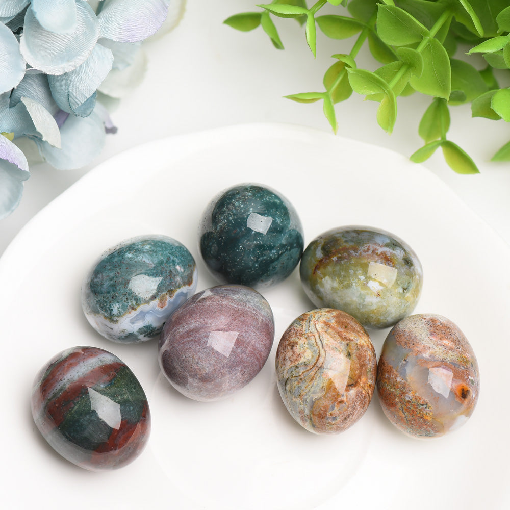 1.2" Ocean Jasper Crystal Egg for Spiritual Healing