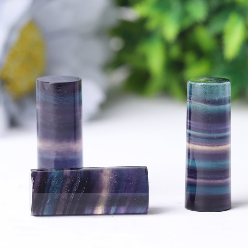 1.2" Rainbow Fluorite Cylinder Crystal Point for Energy Balance