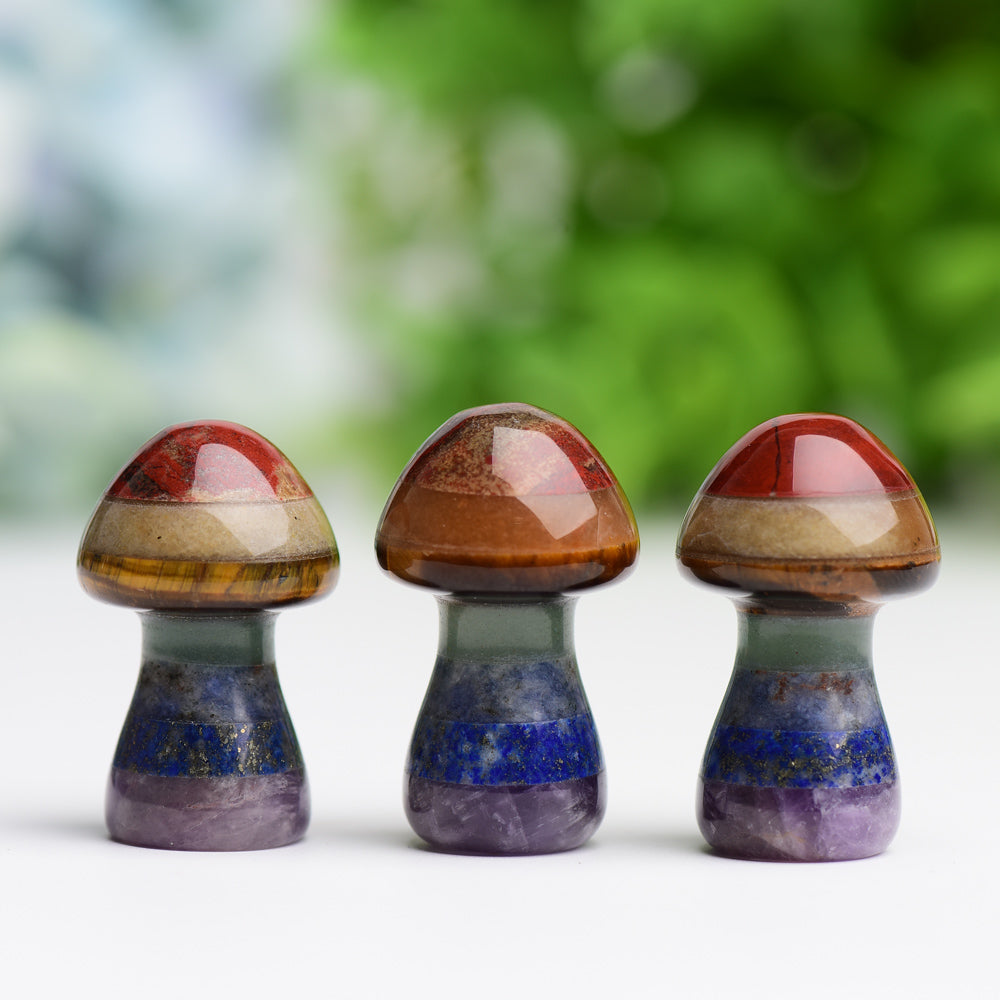 1.3 inch Chakra Healing Crystal Mushroom Carving