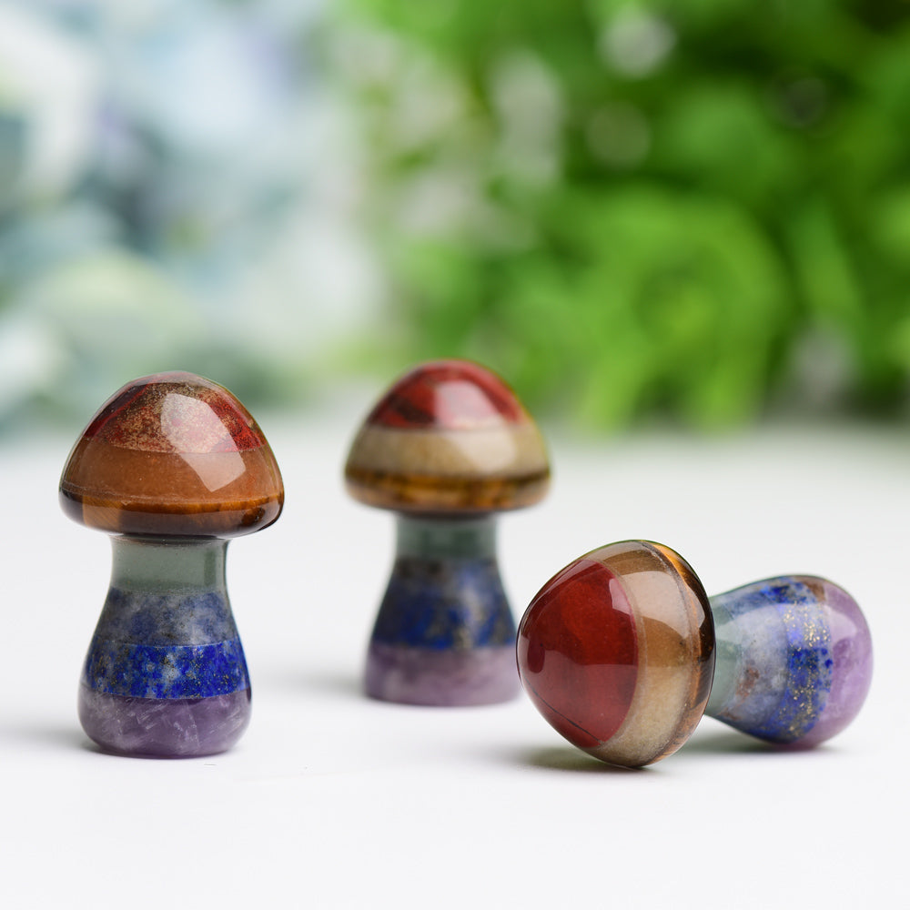 1.3 inch Chakra Healing Crystal Mushroom Carving