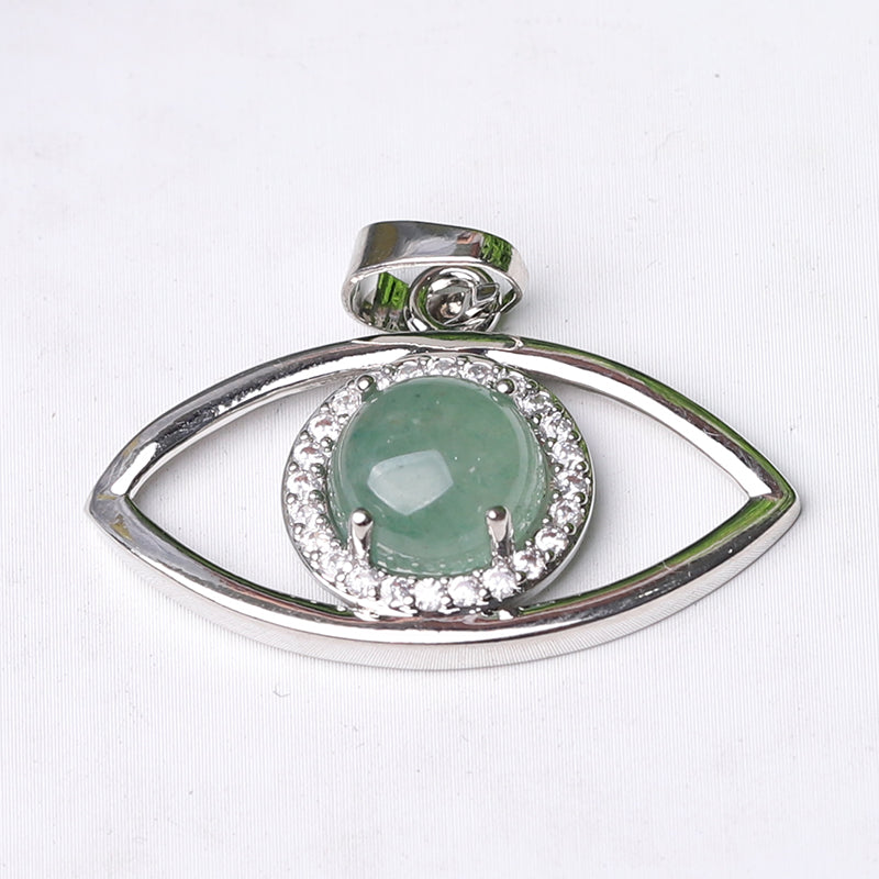 1.3 inch Evil Eye Pendant with Natural Stone Centerpiece