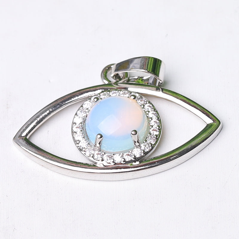 1.3 inch Evil Eye Pendant with Natural Stone Centerpiece