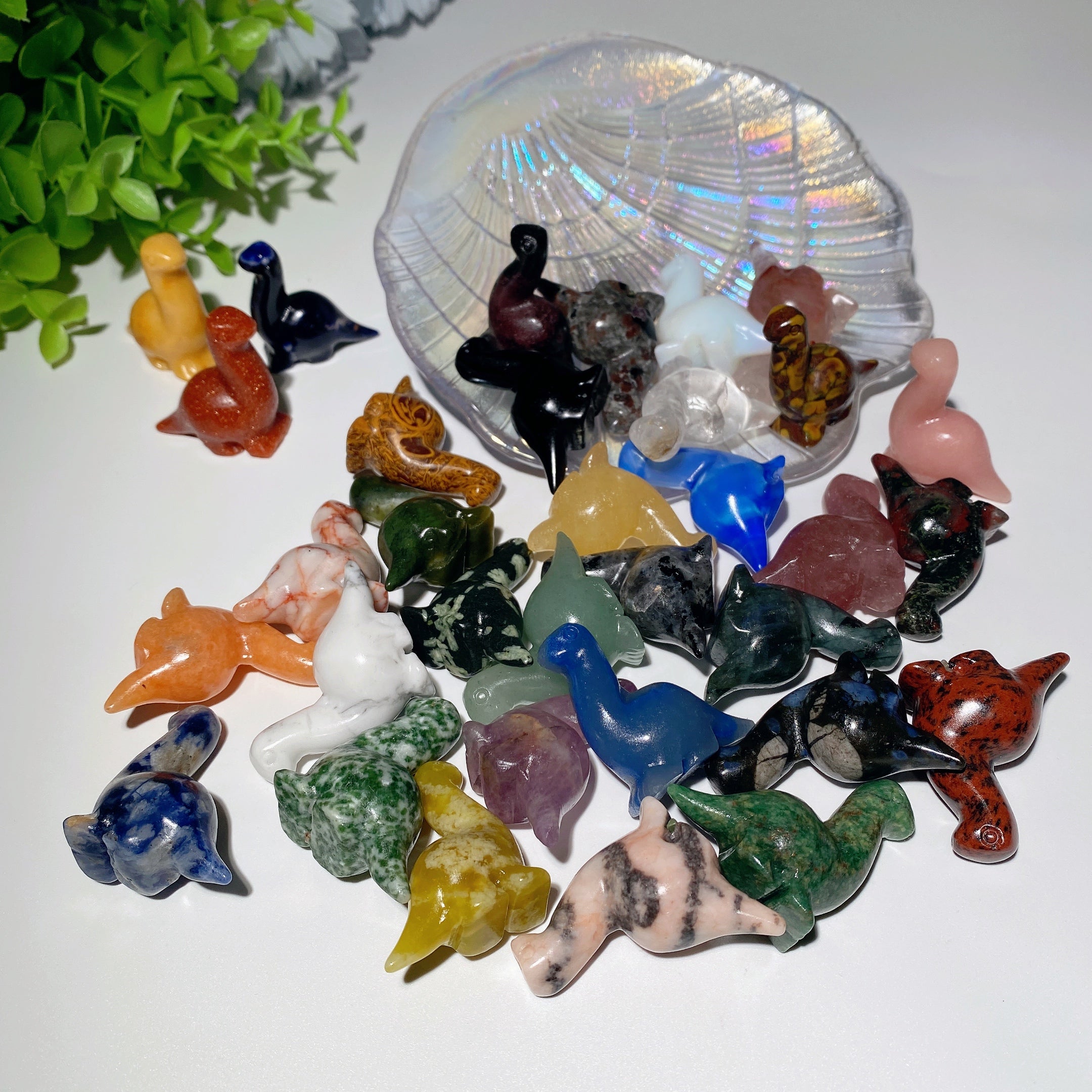 1.3 Inch Mixed Crystal Dinosaur Figurines Spiritual Carvings