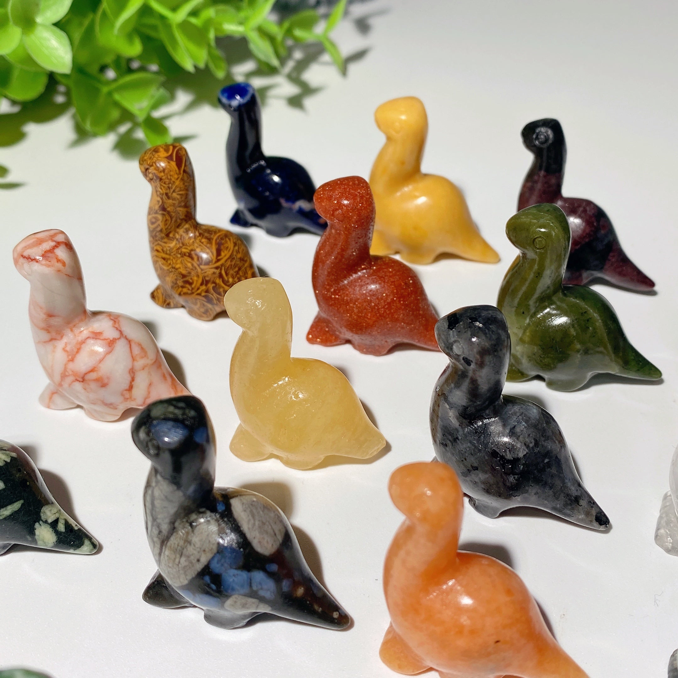 1.3 Inch Mixed Crystal Dinosaur Figurines Spiritual Carvings