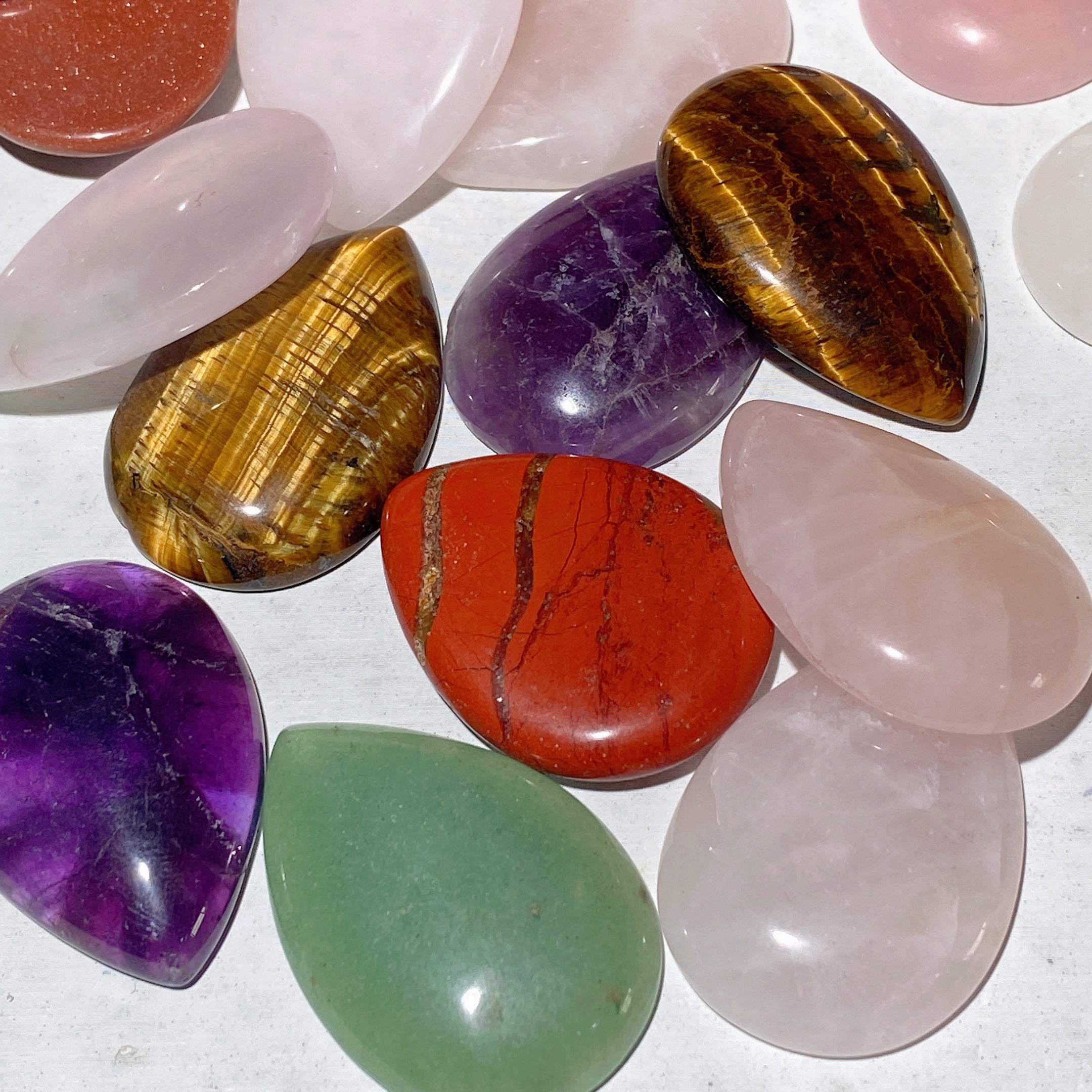 1.3 inch Mixed Crystal Waterdrop Carvings for Healing