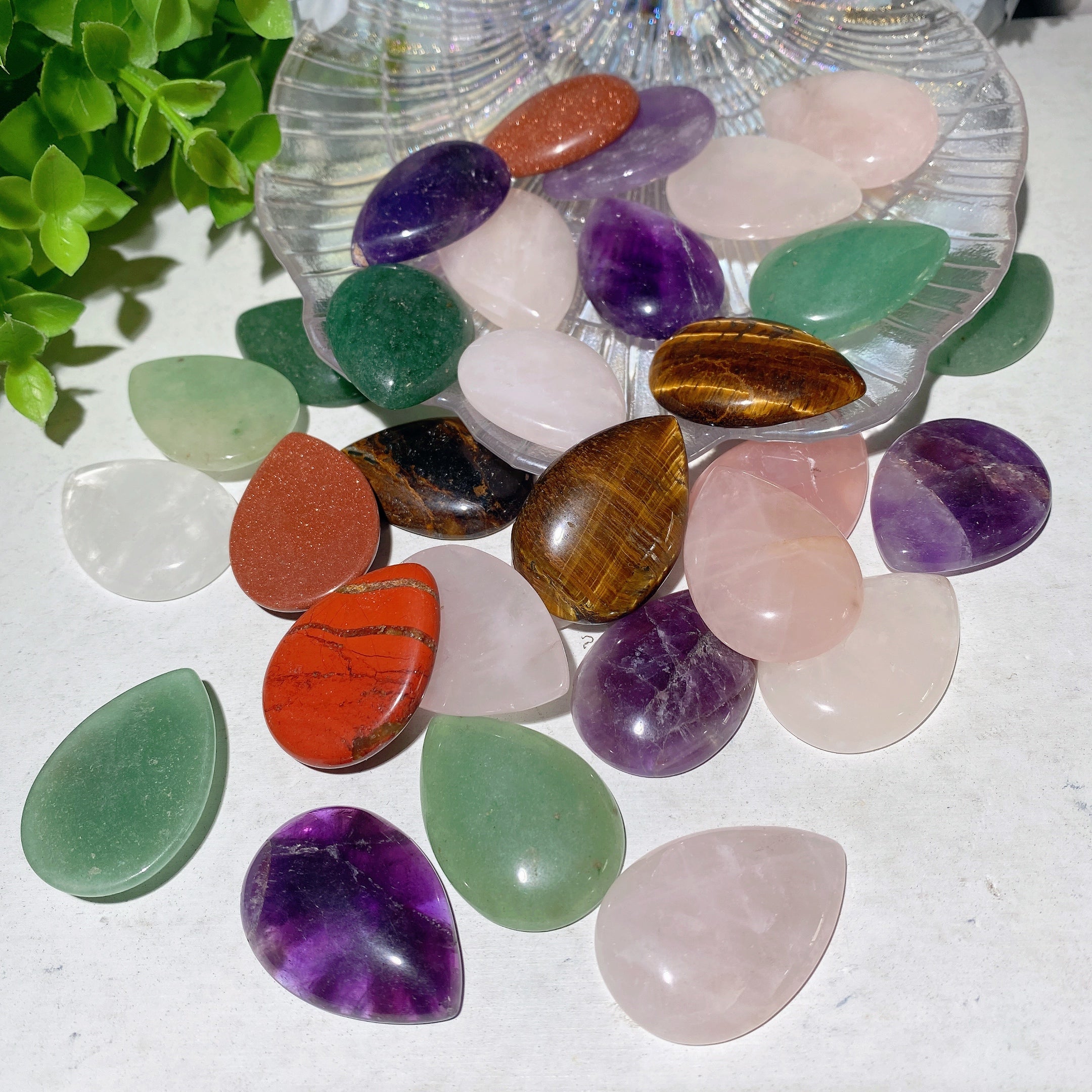 1.3 inch Mixed Crystal Waterdrop Carvings for Healing