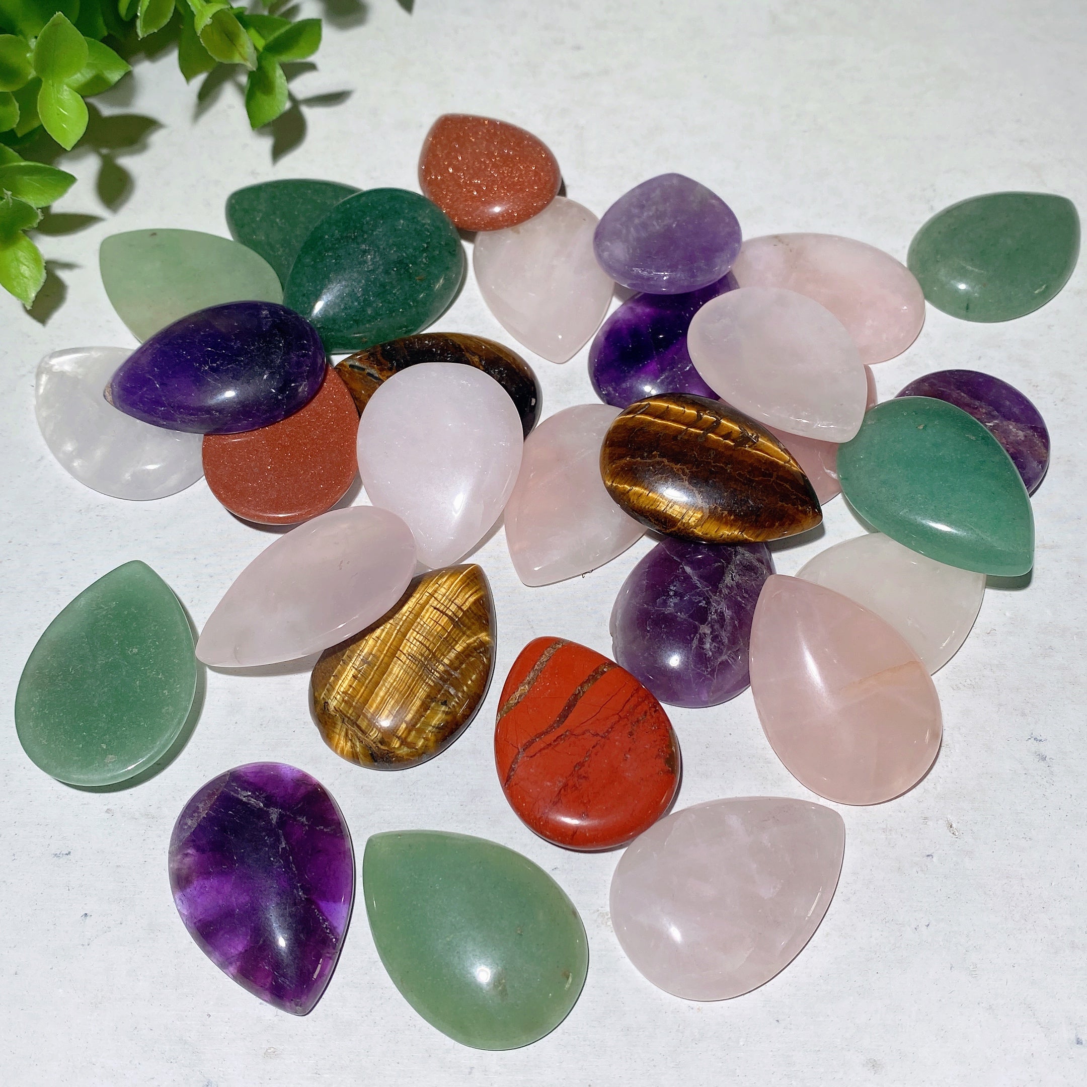 1.3 inch Mixed Crystal Waterdrop Carvings for Healing