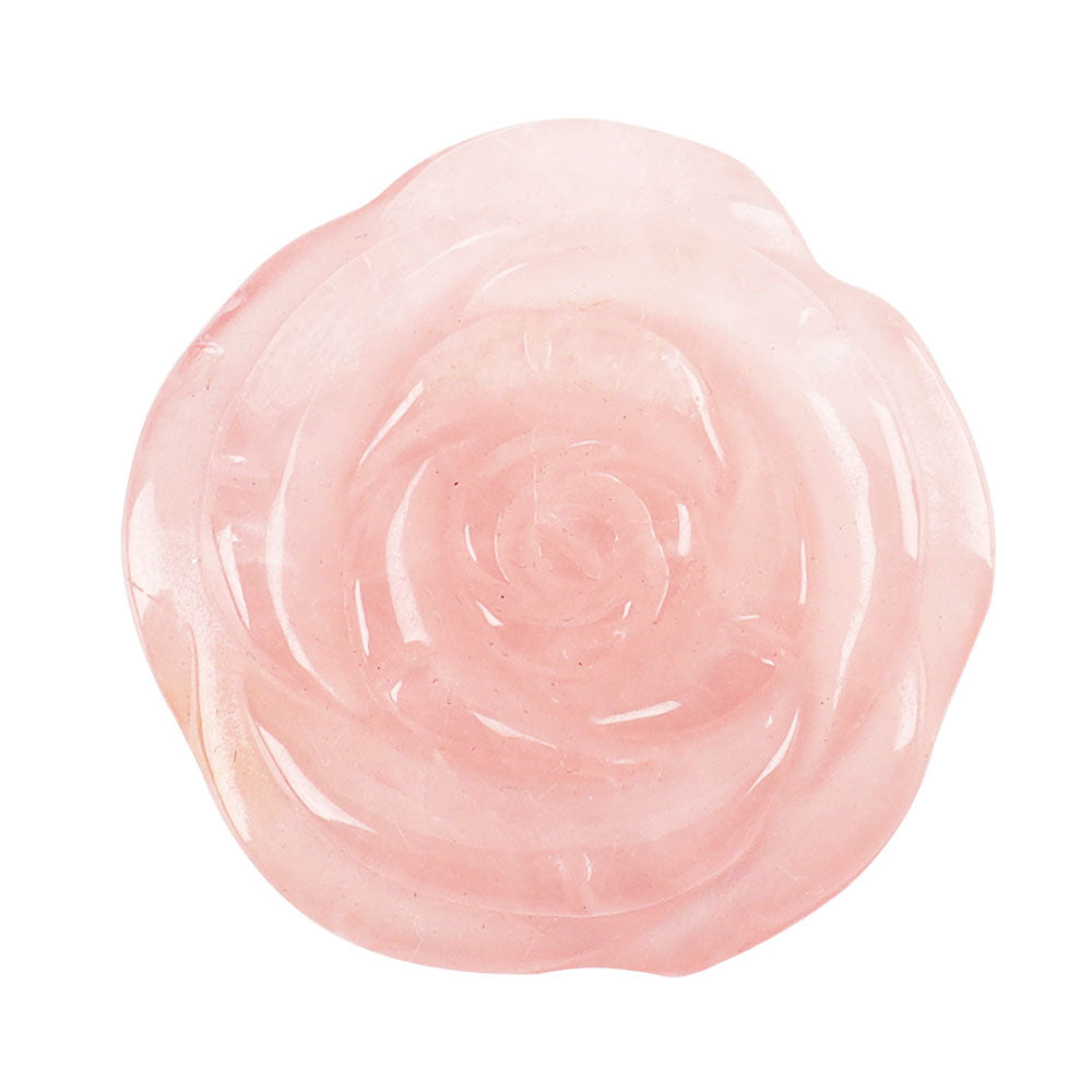1.31 inch Hand Carved Crystal Flower Figurine - Healing Gemstone Rose