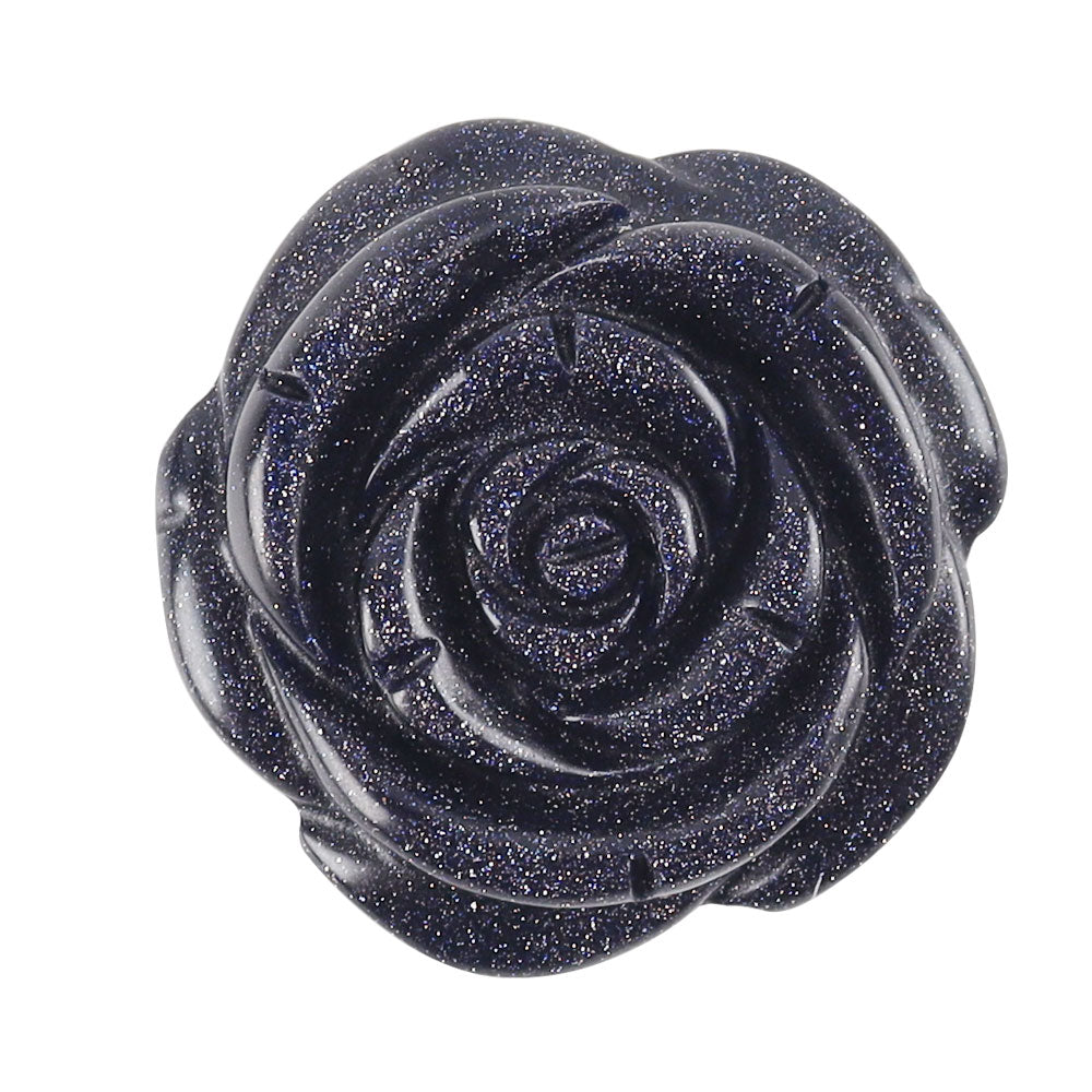 1.31 inch Hand Carved Crystal Flower Figurine - Healing Gemstone Rose