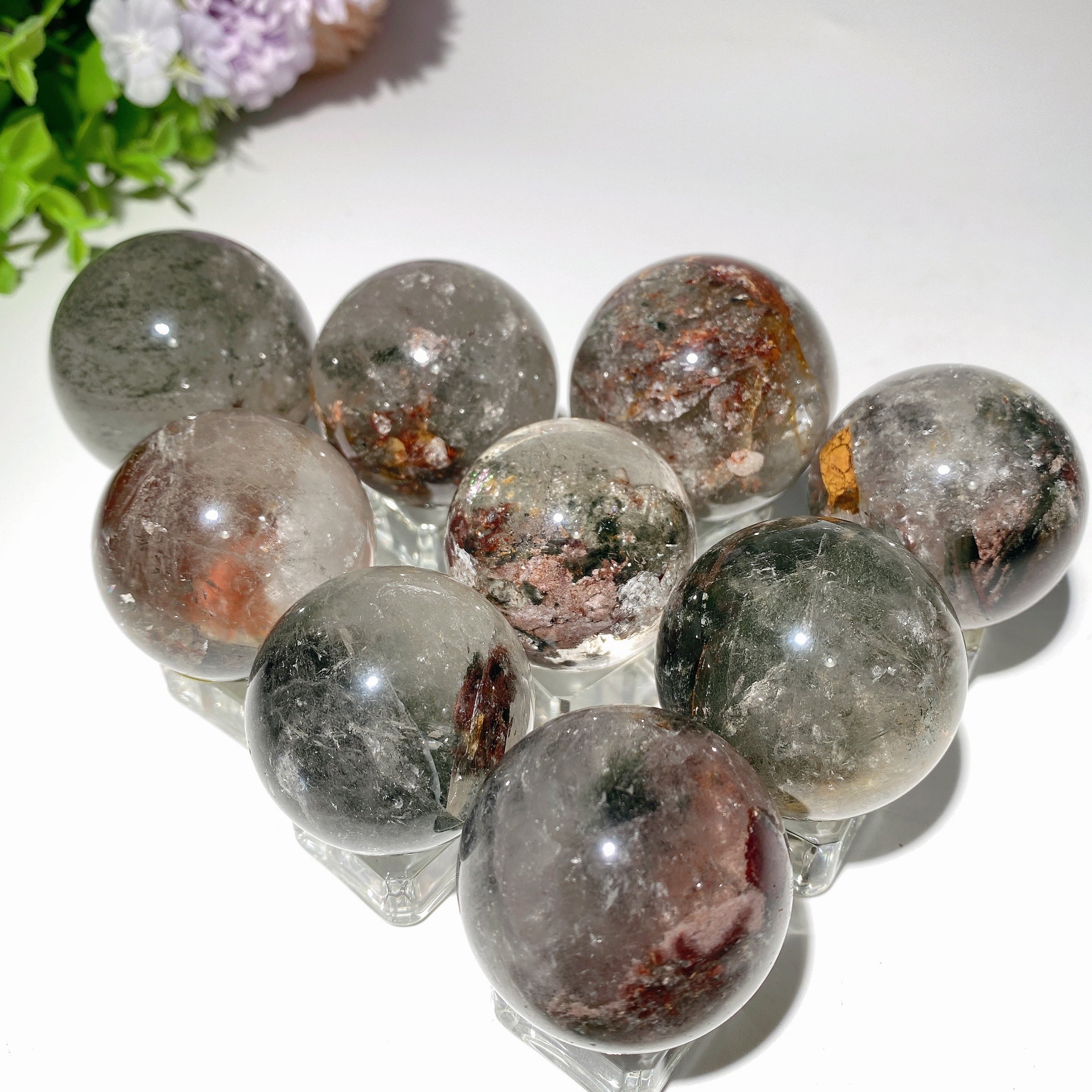 1.4-2.0 inch Garden Quartz Crystal Sphere for Healing