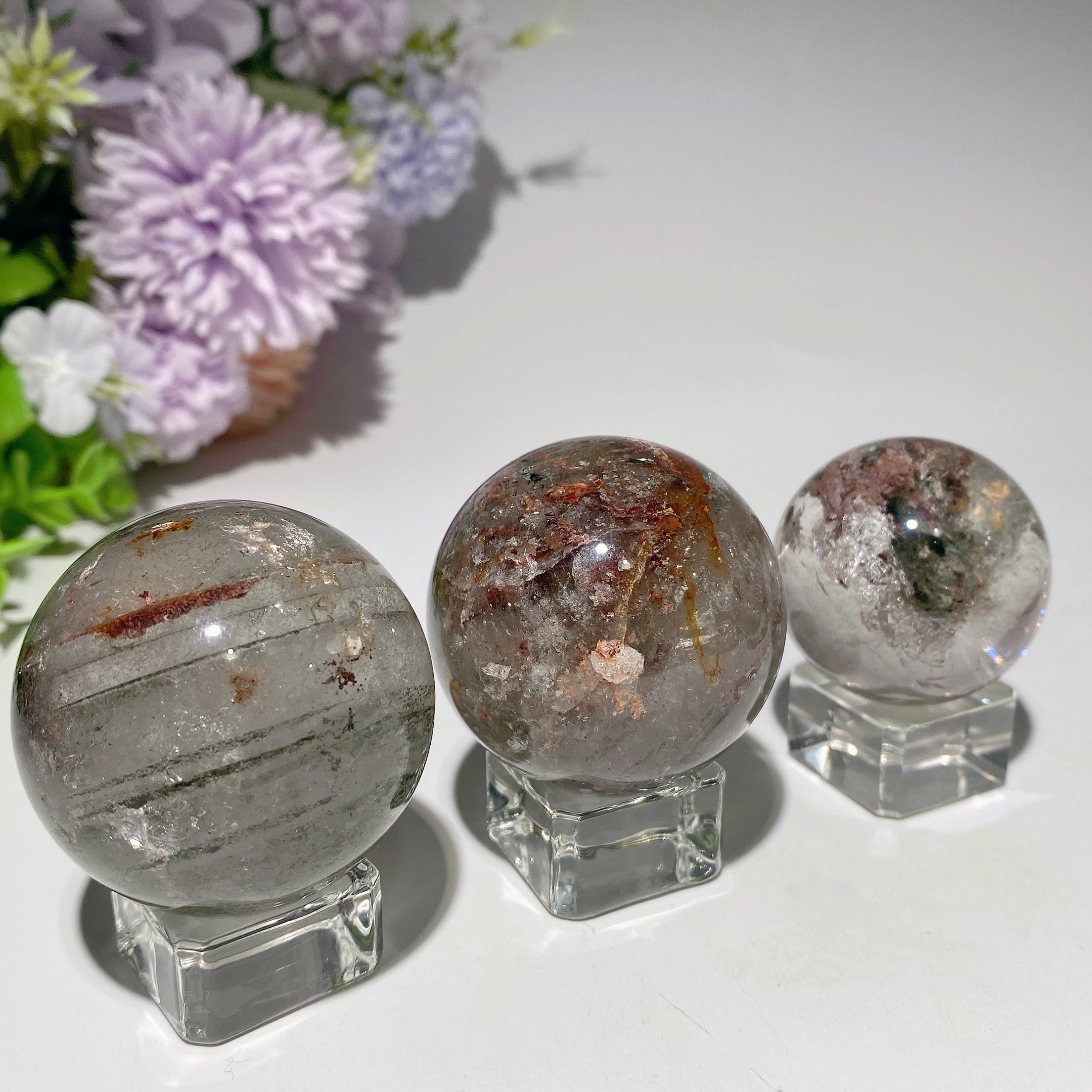 1.4-2.0 inch Garden Quartz Crystal Sphere for Healing