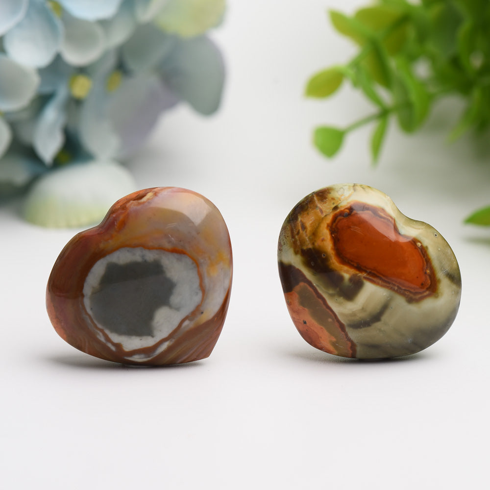 1.4-Inch Polychrome Heart Crystal Carving for Love & Healing