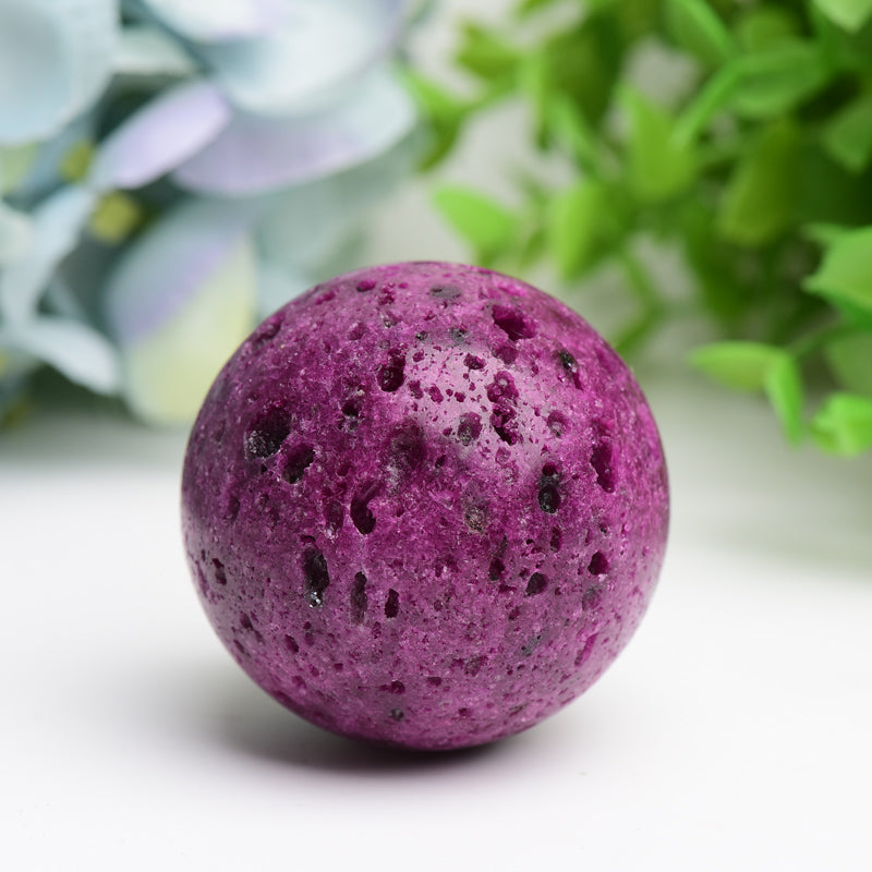 1.5-1.8 inch Ruby Honey Comb Crystal Sphere for Healing