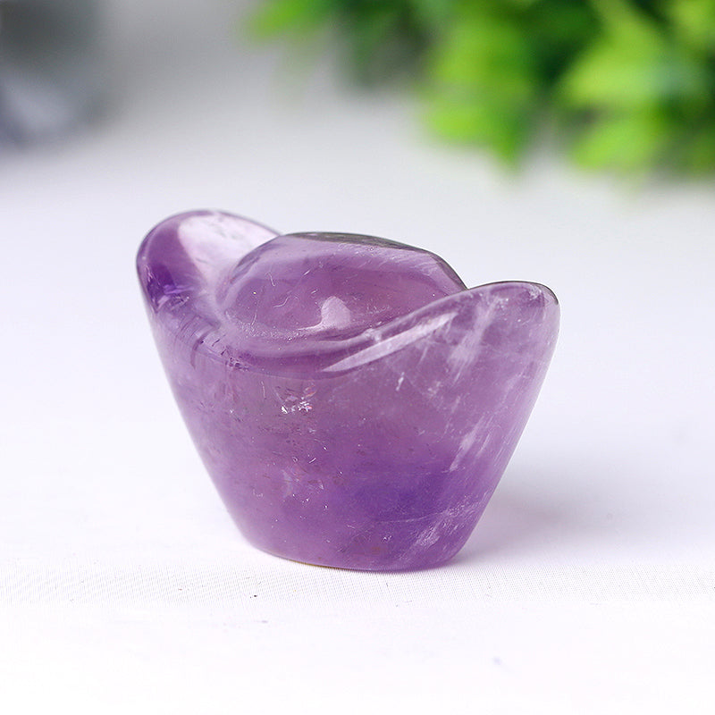 1.5" Amethyst Ingots Crystal Carvings, Healing Shapes