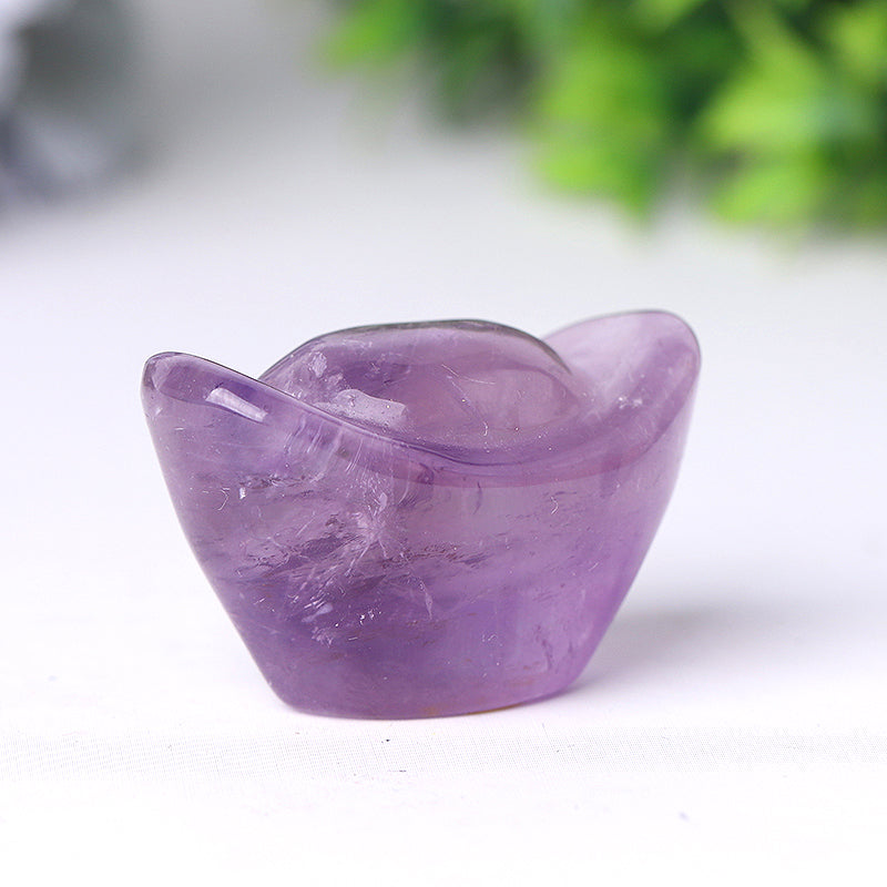 1.5" Amethyst Ingots Crystal Carvings, Healing Shapes