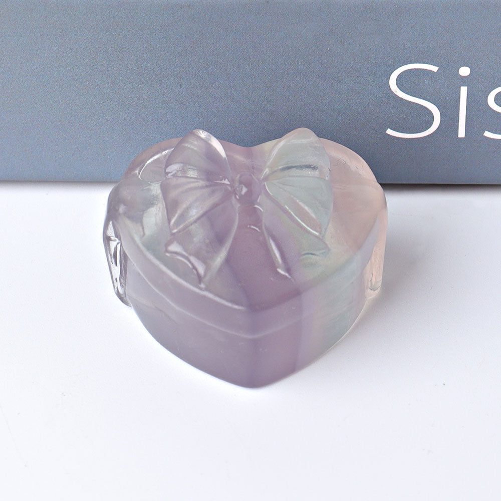 1.5" Heart Shaped Crystal Heart Carving for Healing