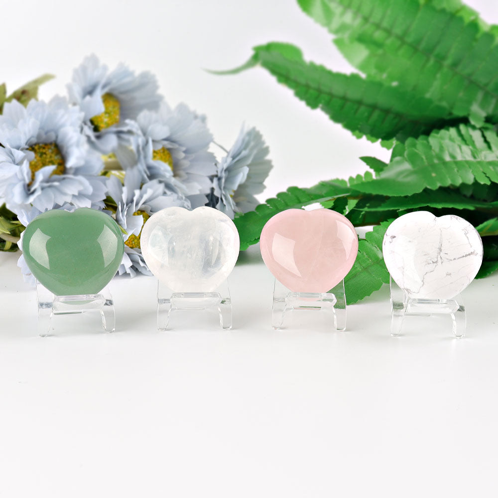 1.5 inch Crystal Heart Carvings for Emotional Healing