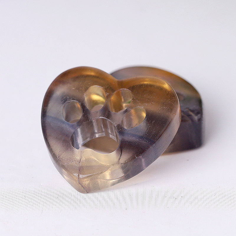 1.5 inch Crystal Heart with Cat Paw Carving Figurine