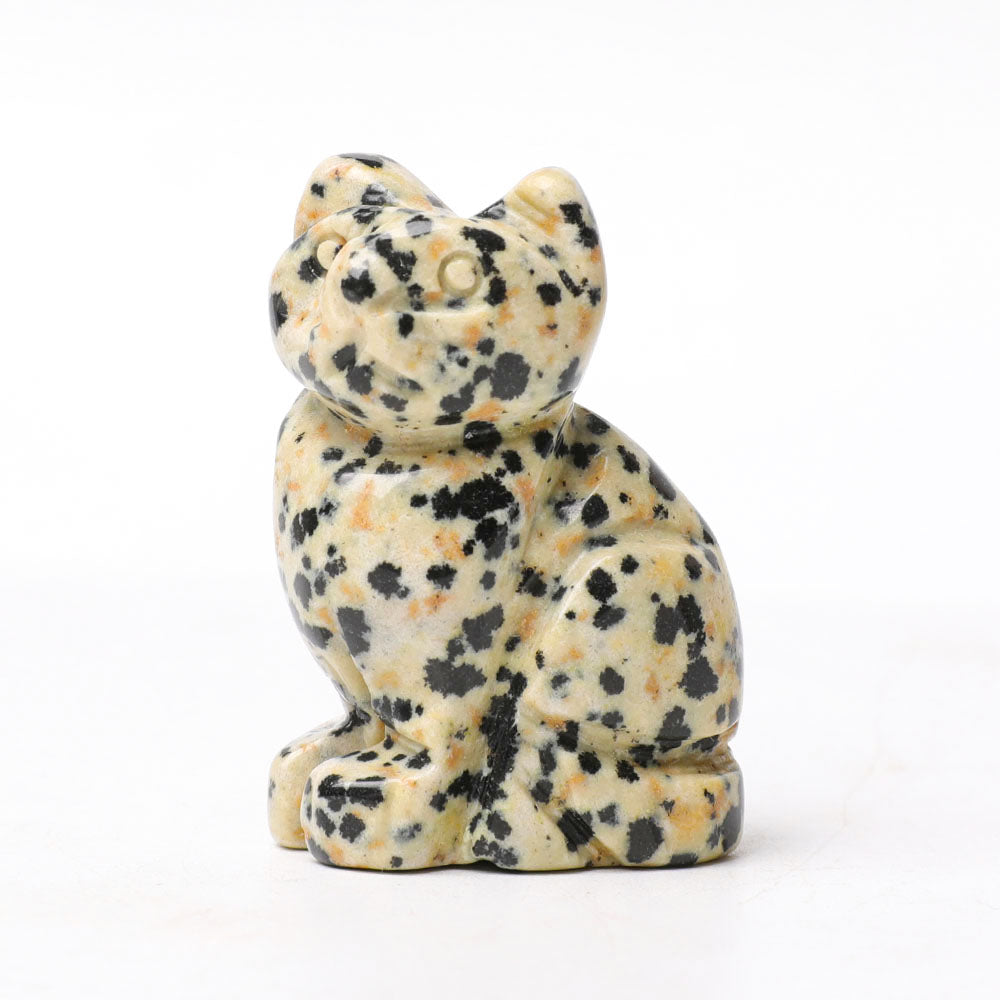 1.5 inch Dalmatian Crystal Cat Figurine for Meditation