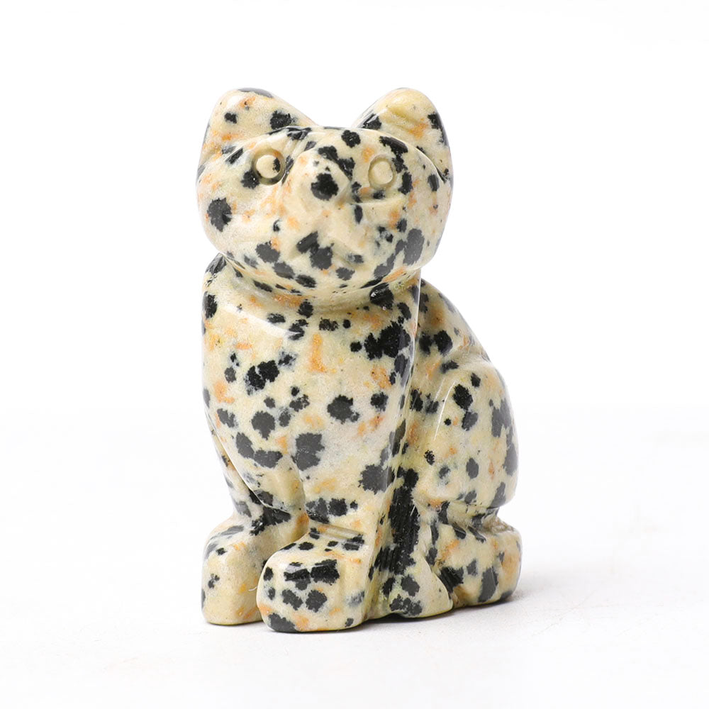 1.5 inch Dalmatian Crystal Cat Figurine for Meditation