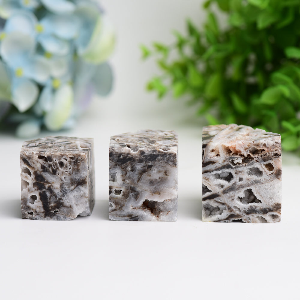 1.5 inch Druzy Zinc Crystal Cube Carving - Healing Crystal Cube