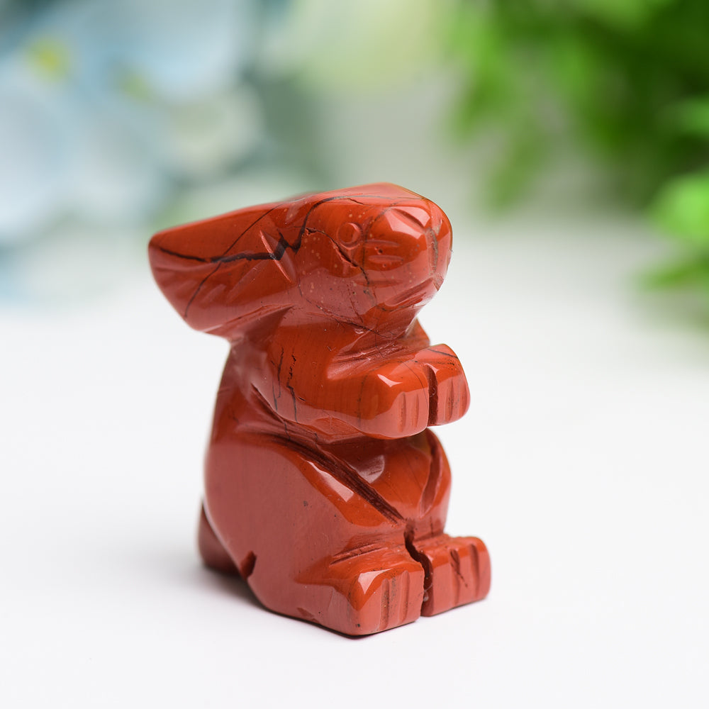 1.5 Inch Hand-Carved Crystal Rabbit Figurine for Prosperity