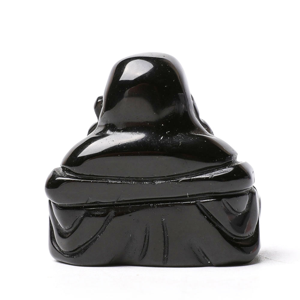1.5 inch Handmade Black Obsidian Buddha Carving Statue