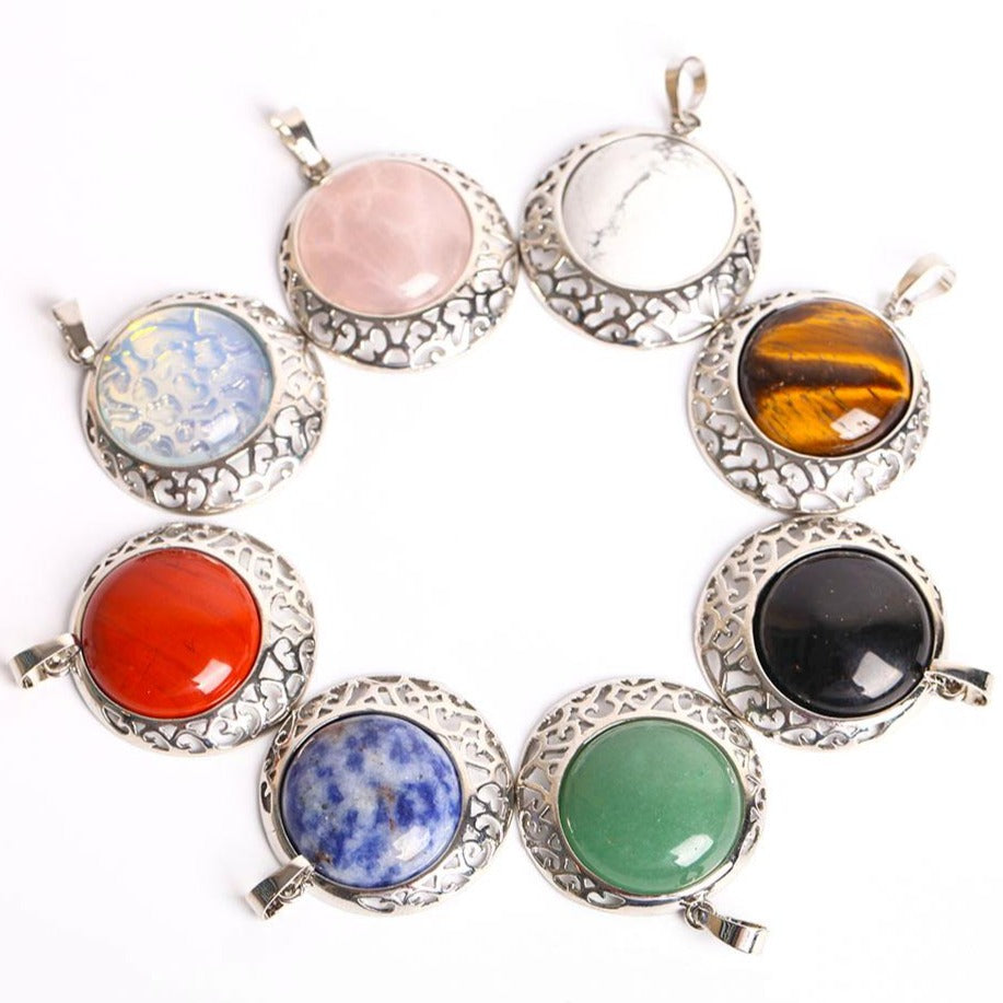 1.5 inch Healing Chakra Quartz Stone Pendant for Energy Balance