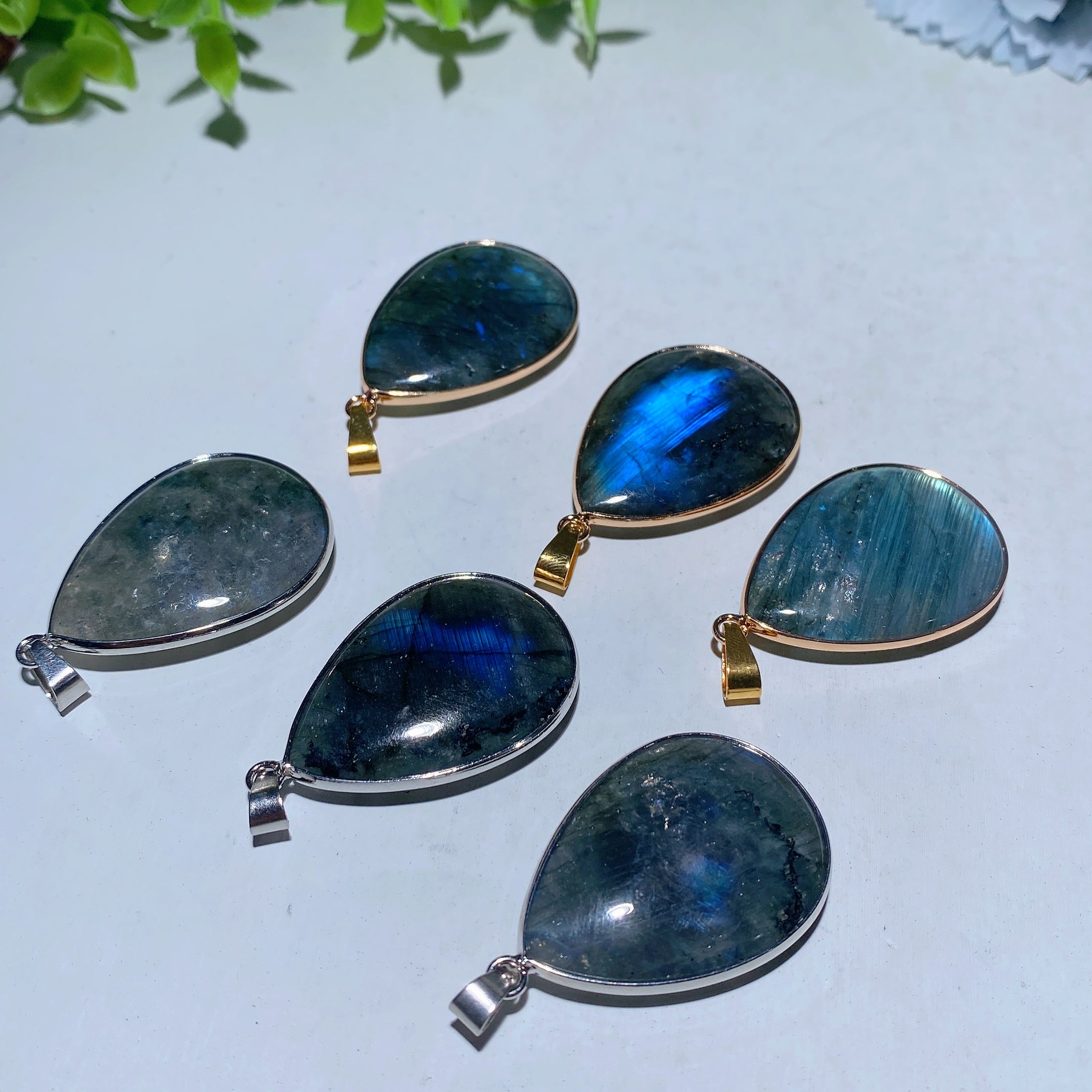 1.5 Inch Labradorite Water Drop Pendant for Spiritual Healing
