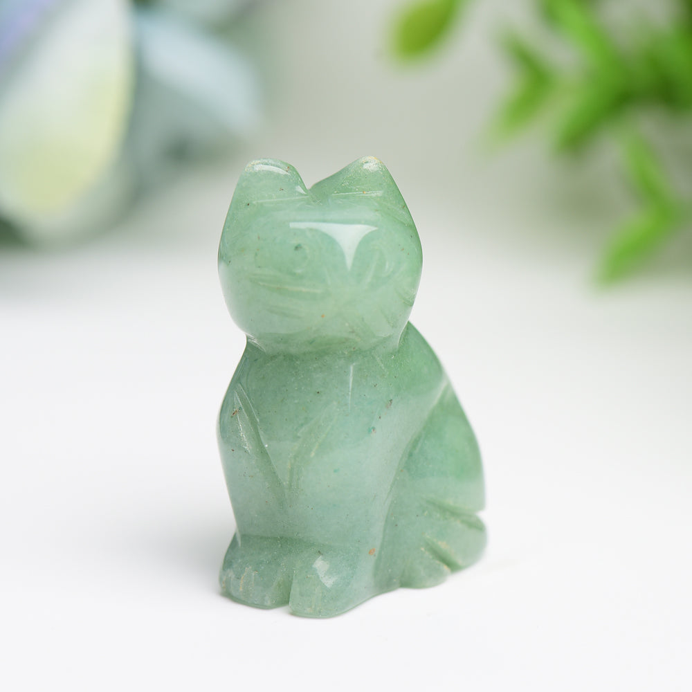 1.5-inch Mixed Crystal Cat Figurine for Protection