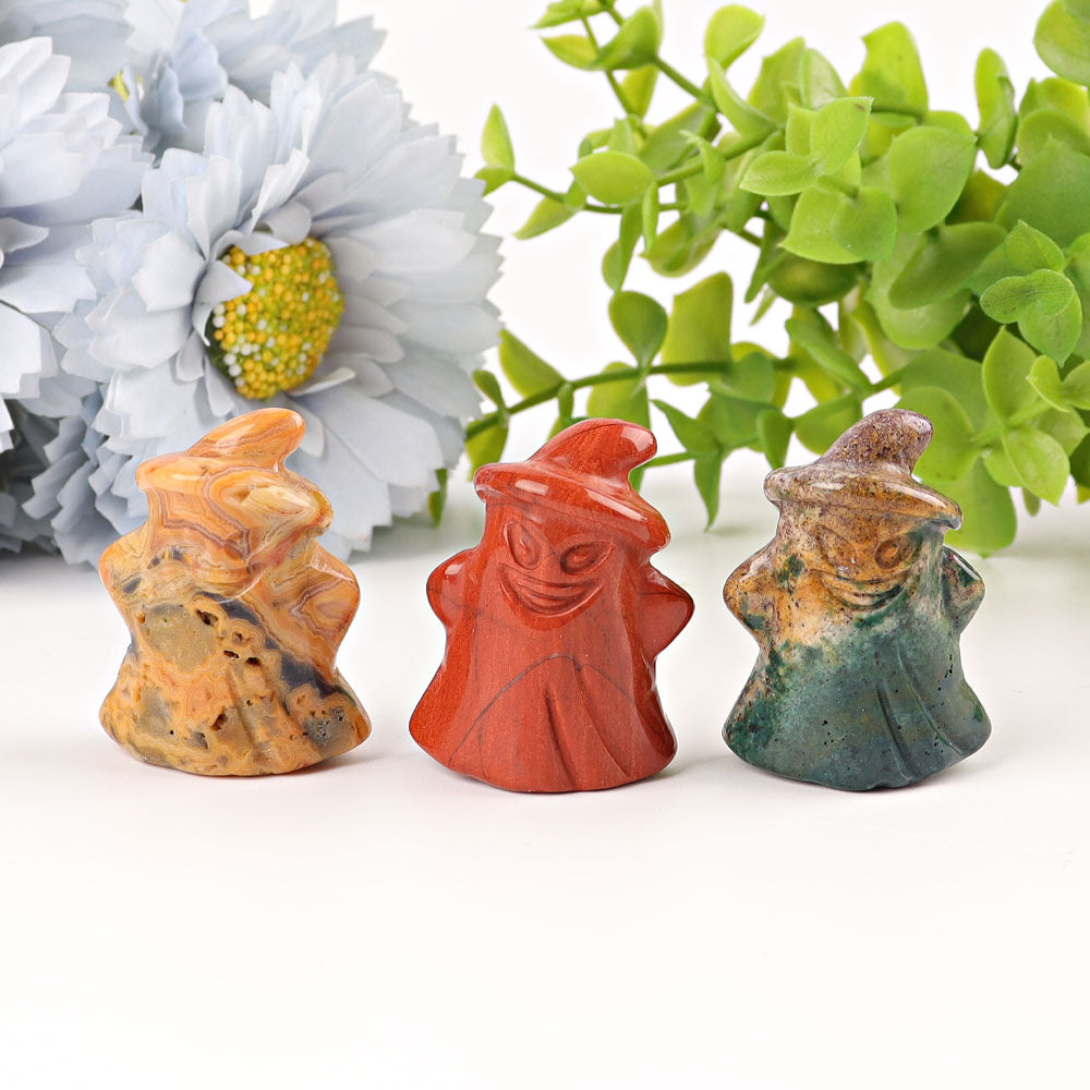1.5 inch Mixed Crystal Ghost Carvings for Halloween