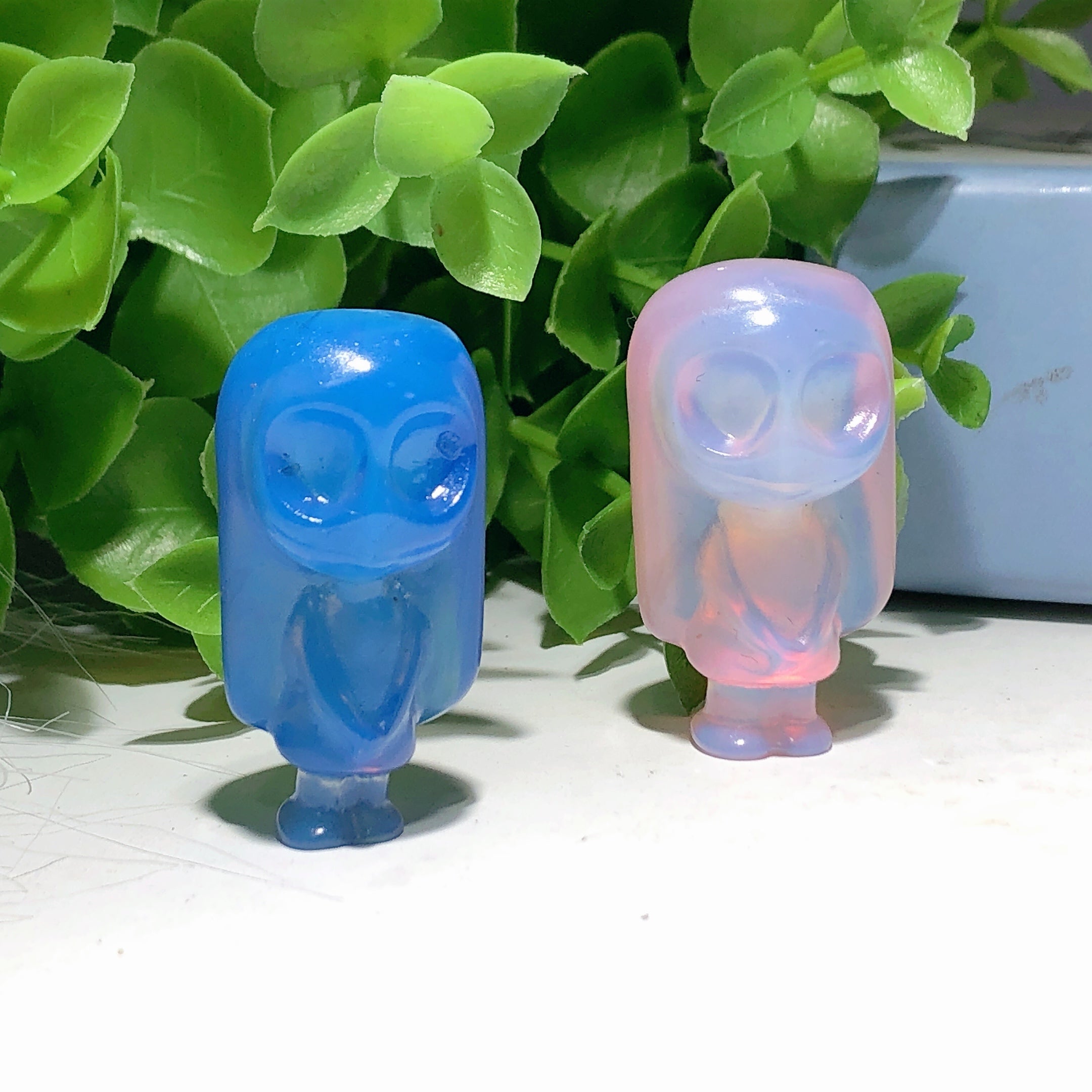 1.5 Inch Mixed Crystal Owl Carving Figurine for Healing Energy
