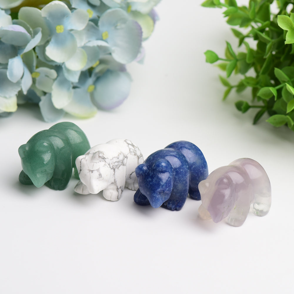 1.5 inch Mixed Crystal Polar Bear Carving for Healing