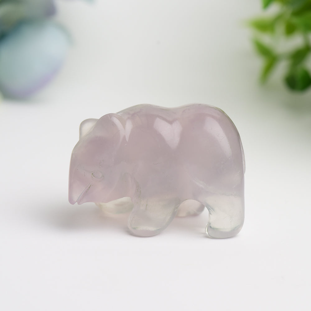 1.5 inch Mixed Crystal Polar Bear Carving for Healing