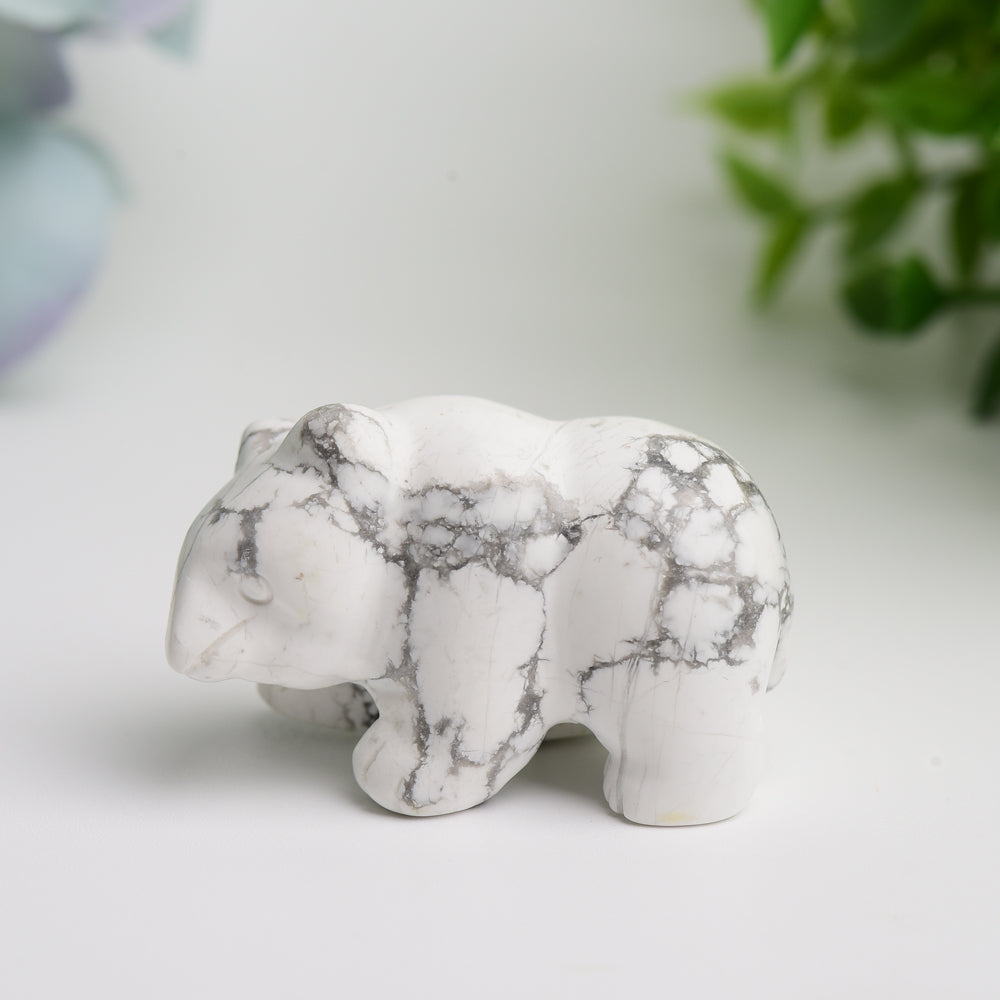 1.5 inch Mixed Crystal Polar Bear Carving for Healing