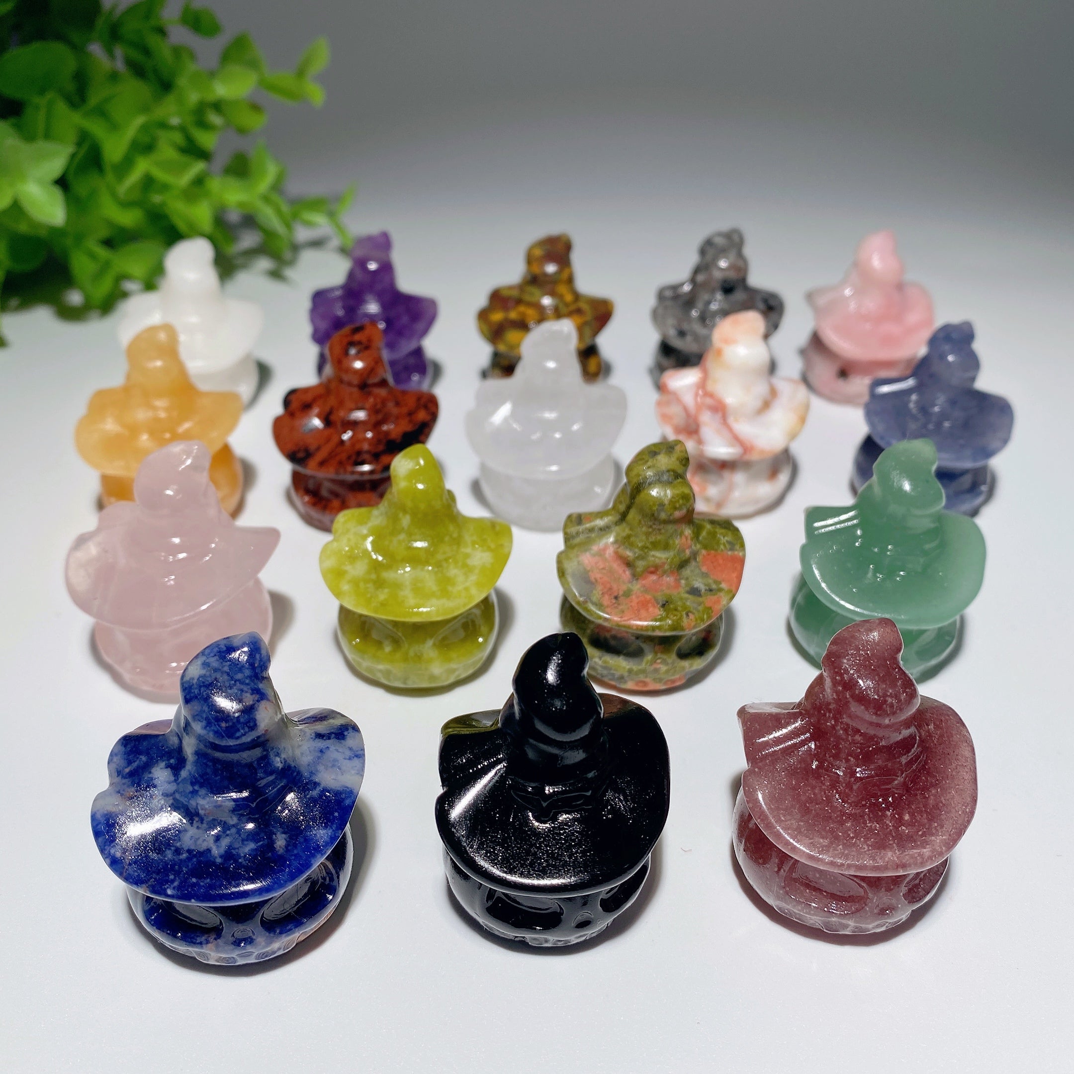 1.5 Inch Mixed Crystal Pumpkin Ghost Figurine for Healing