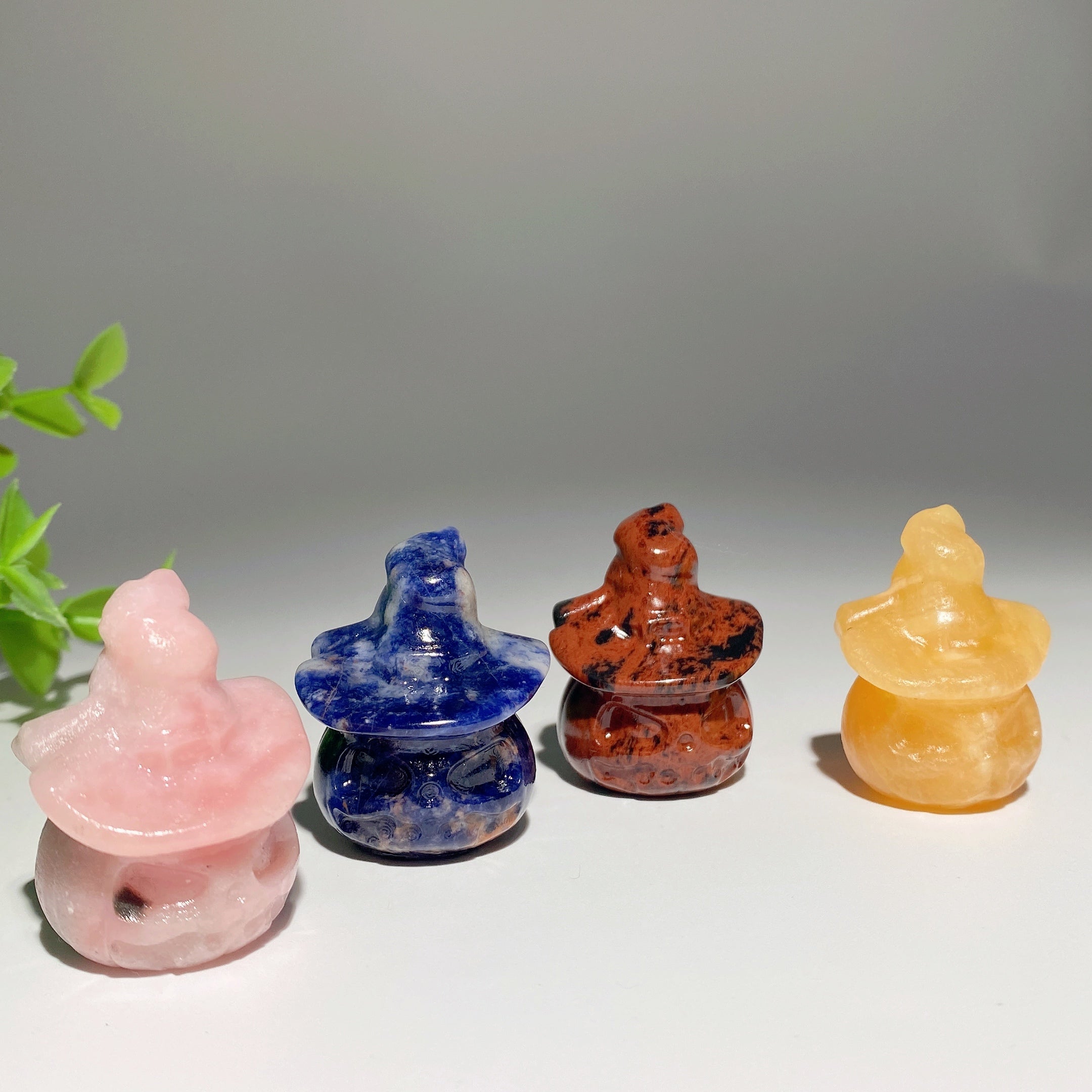 1.5 Inch Mixed Crystal Pumpkin Ghost Figurine for Healing